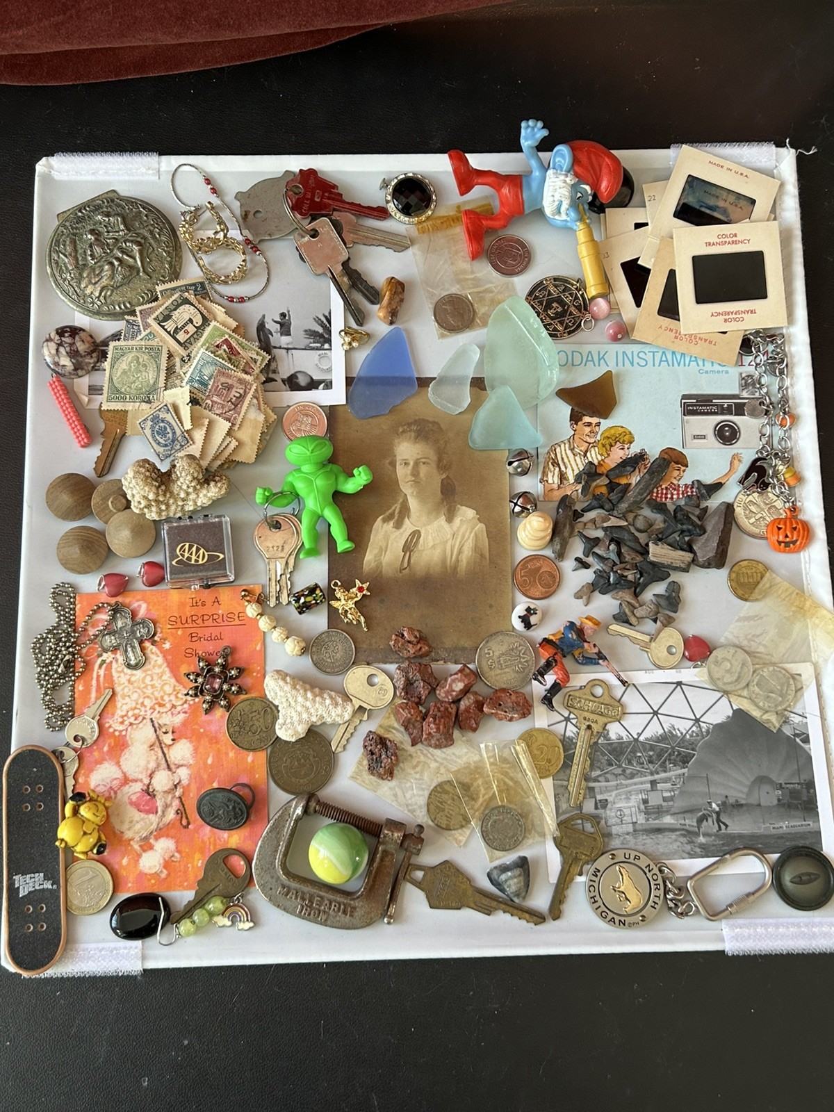 Vintage Junk Drawer Lot Coins Fossils and More Vintage Junk Drawer Lot Coins Fossils and More