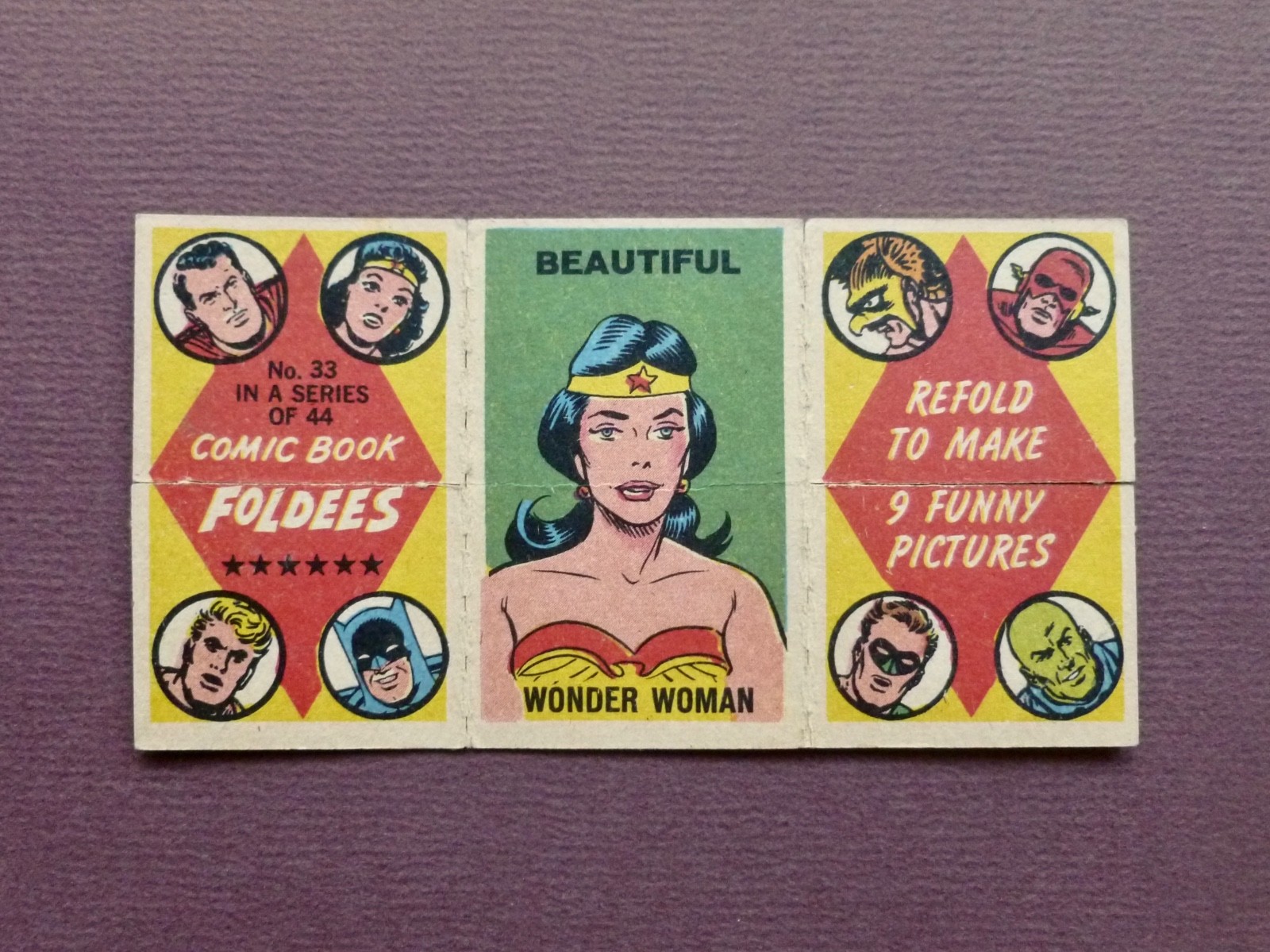 1968 A&BC (UK Release Topps) - Comic Book Foldees #33 - WONDER WOMAN