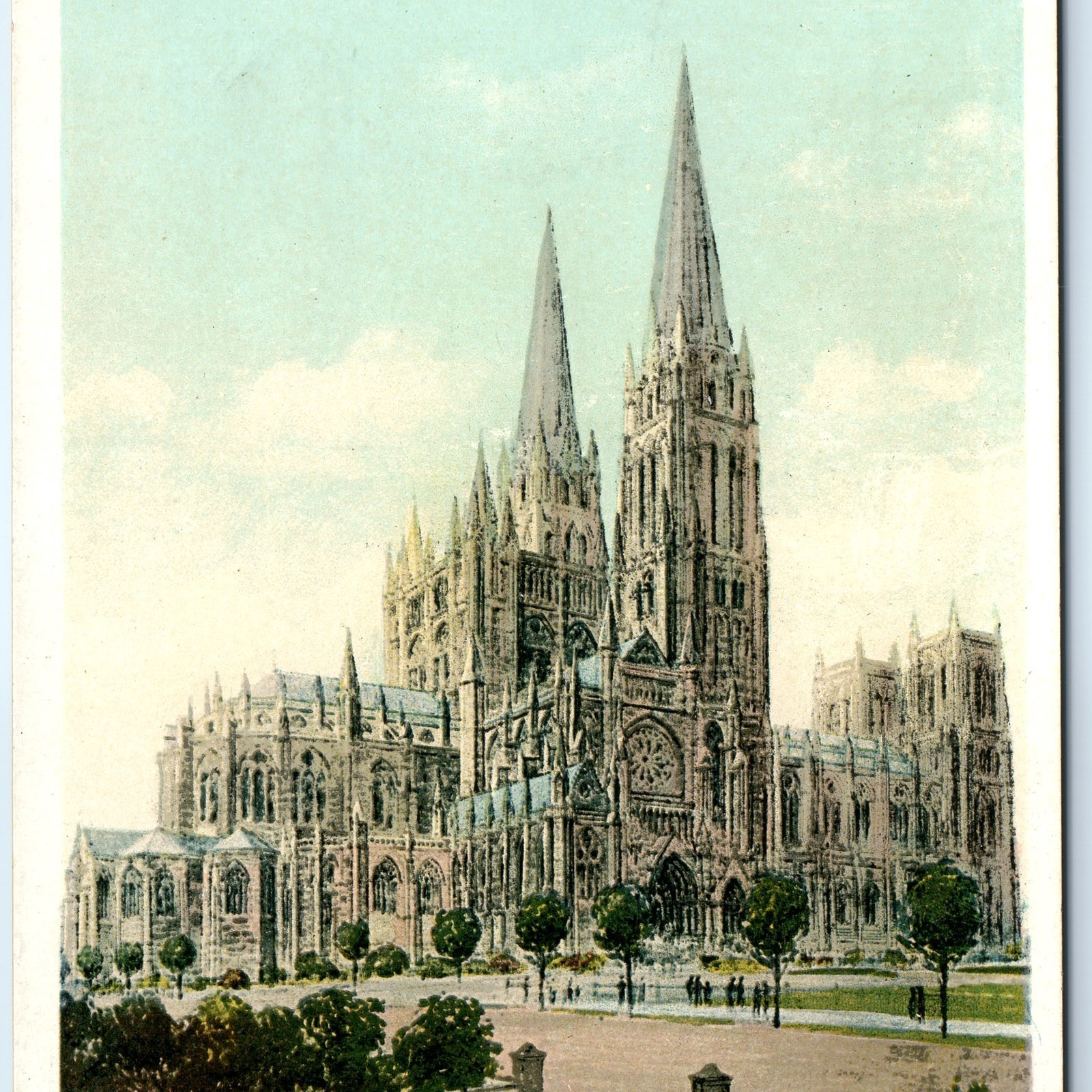 c1900s New York City NY Cathedral St. John Divine Postcard Detroit Phostint DB c1900s New York City NY Cathedral St. John Divine Postcard Detroit Phostint DB