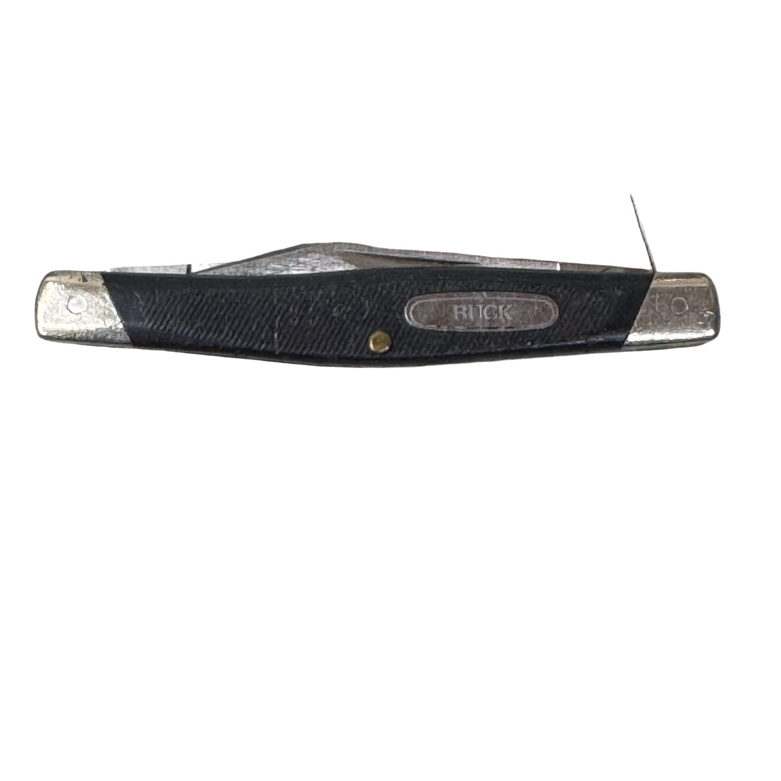 Vintage 1987 Buck 305 Lancer USA Black Delrin Handle Folding Pocket Knife Black