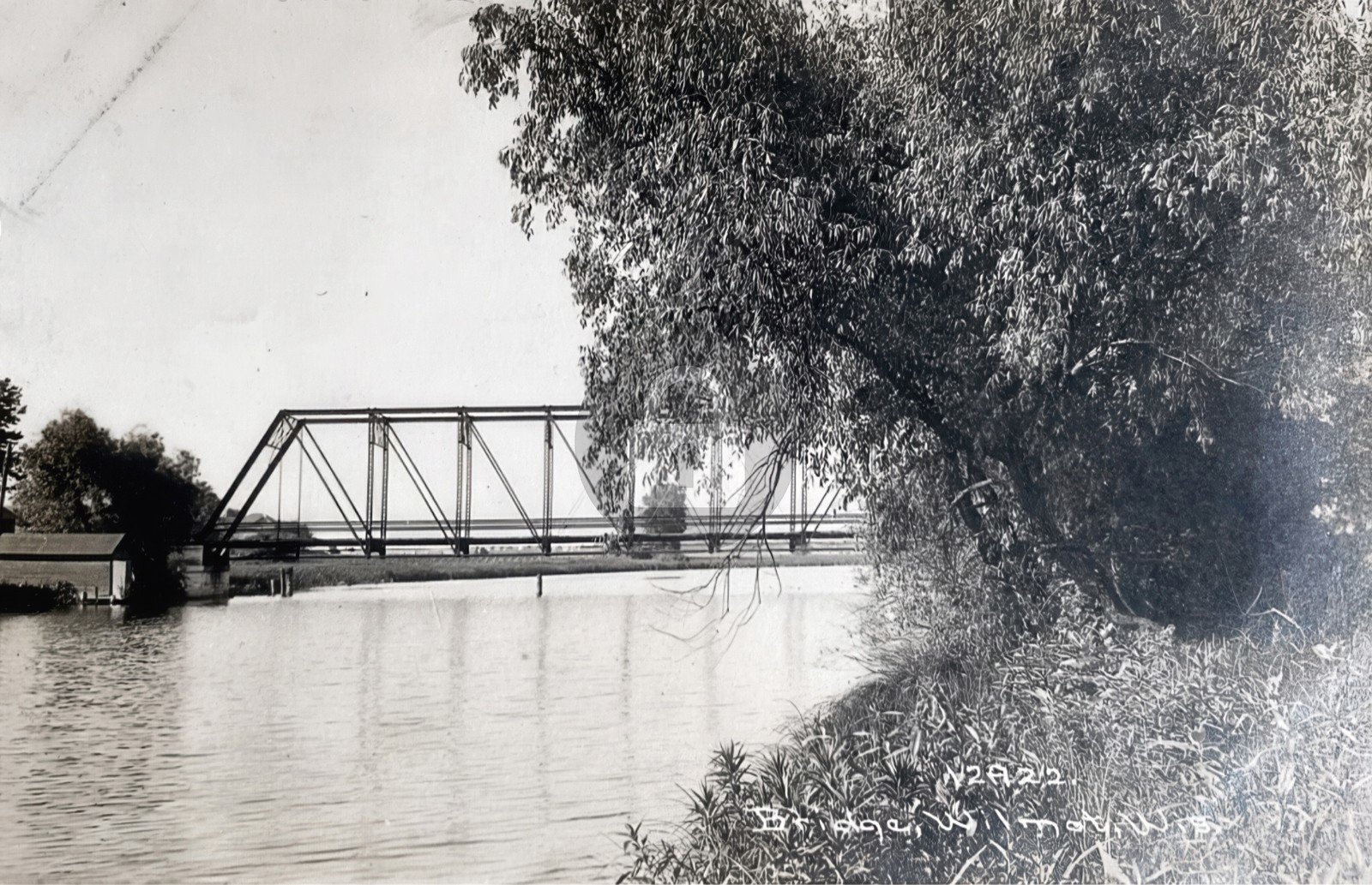 1916 Steel Bridge Over Fox River Wilmot Wisconsin RPPC Photo Postcard COPY 1916 Steel Bridge Over Fox River Wilmot Wisconsin RPPC Photo Postcard COPY
