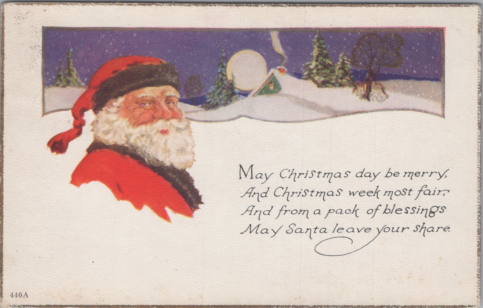 Santa Claus Christmas Poem Oxford New York NY Liberty Bell Stamp 1926 Postcard