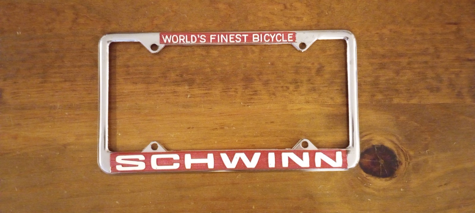 NOS Vintage Schwinn Stingray Banana Seat Muscle Bike Car License Plate Frame NOS Vintage Schwinn Stingray Banana Seat Muscle Bike Car License Plate Frame