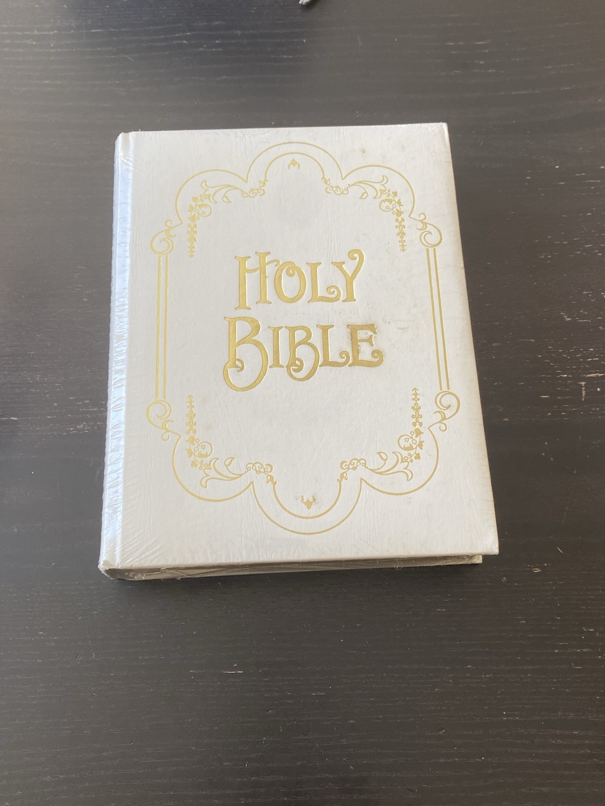 Holy Bible King James Version Family Record Addition White Gold Sealed 11x9