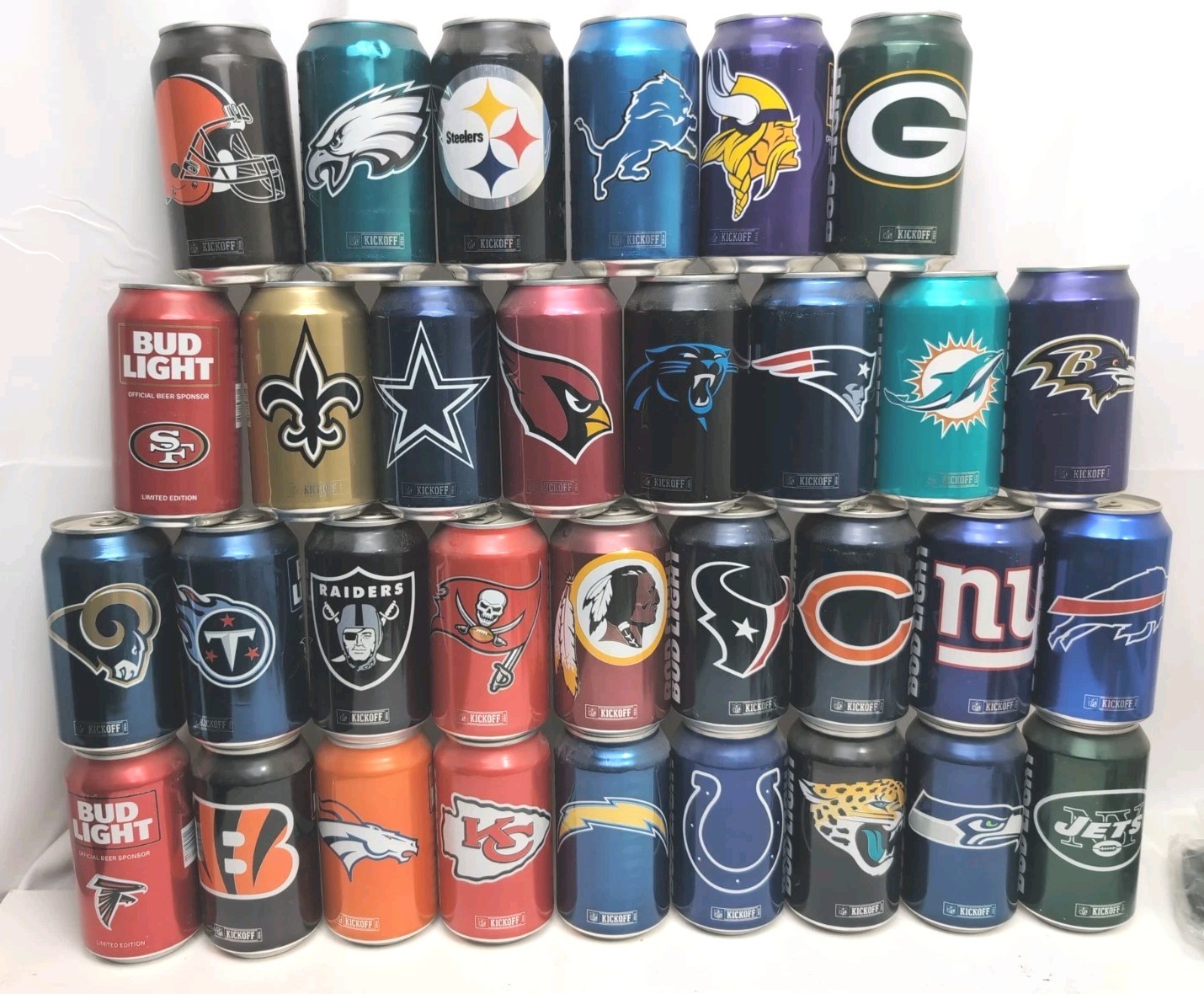 2016 BUD LIGHT NFL KICKOFF Cans - Complete Set of All 32 Teams
