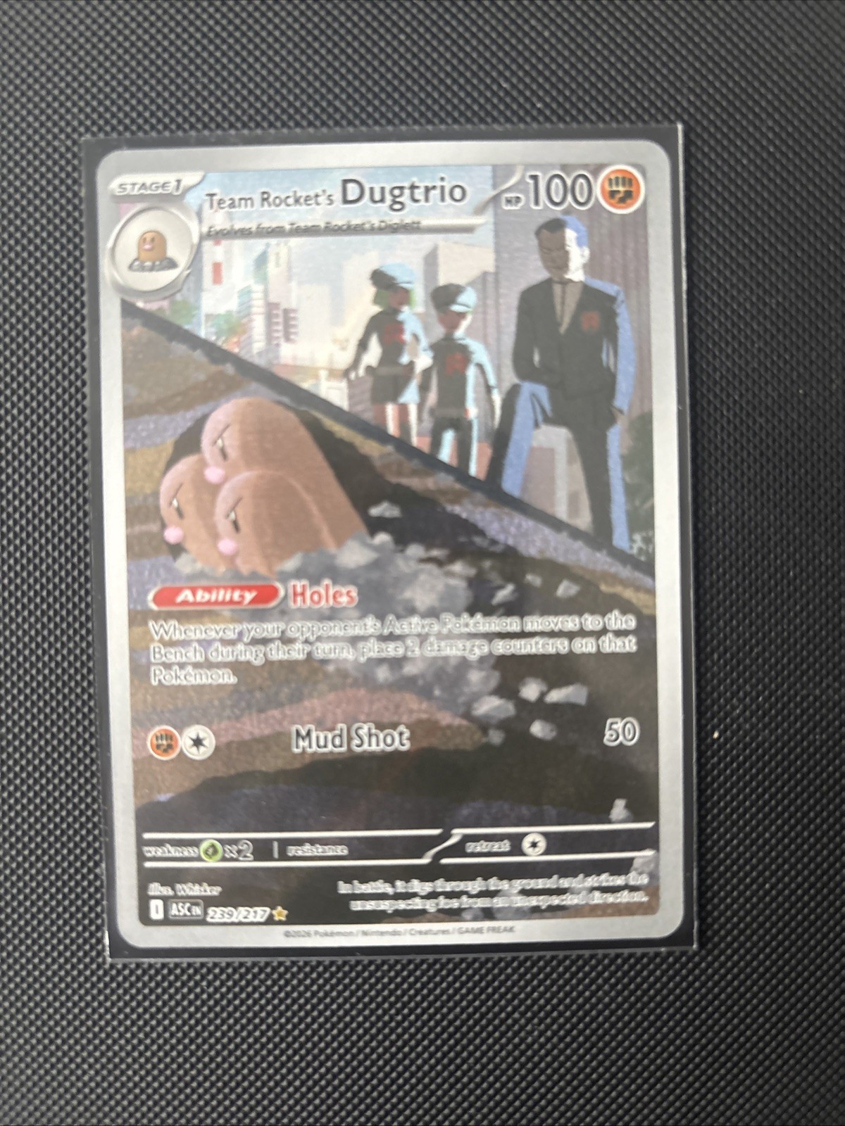 Pokemon Team Rockets Dugtrio 239/217 Ascended Heroes Illustration Rare MINT 