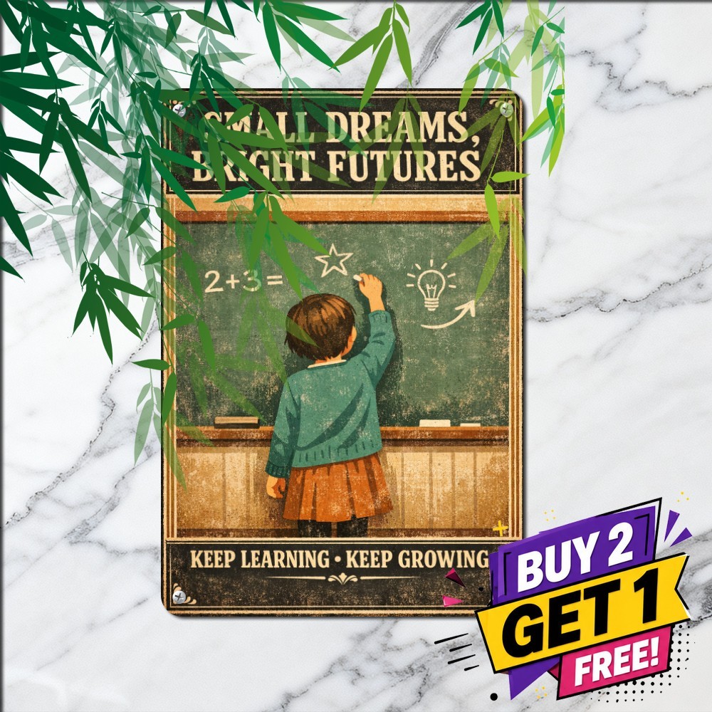 Novelty Metal Tin Signs 8 x12 , Little Girl Teaching Little Teacher Once Upon A