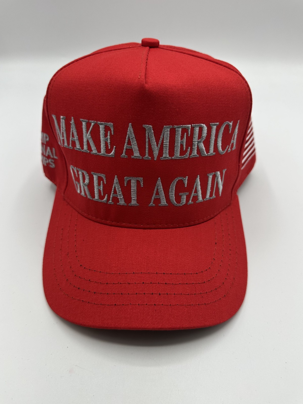Authentic Rare Make America Great Again Trump National Champs Red Trucker Hat
