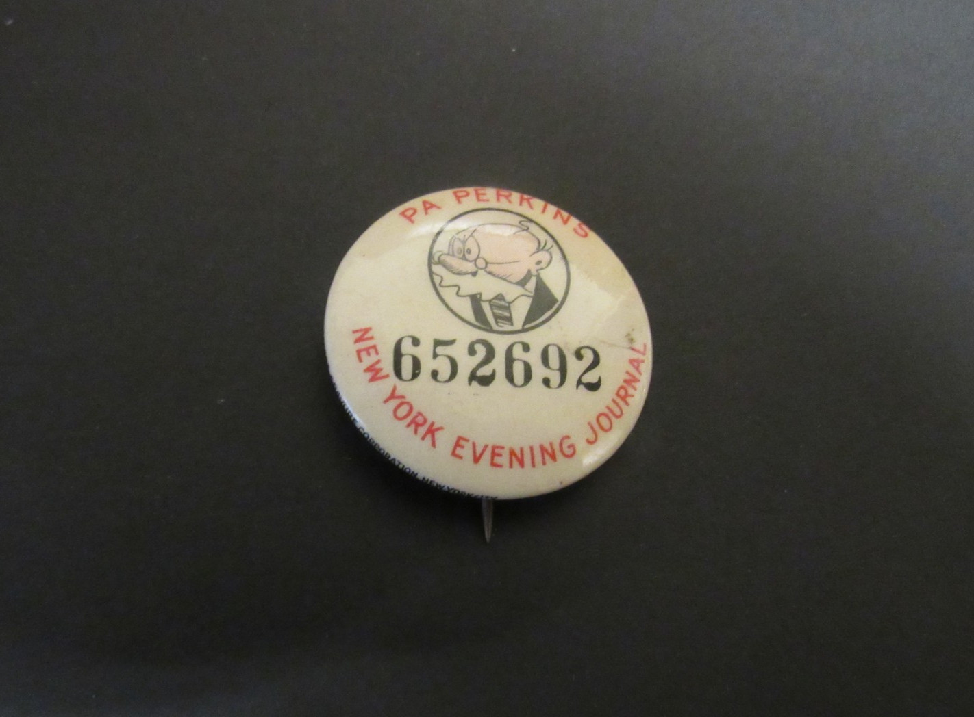 Vintage New York Evening Journal Pa Perkins Comic Character Pinback Button