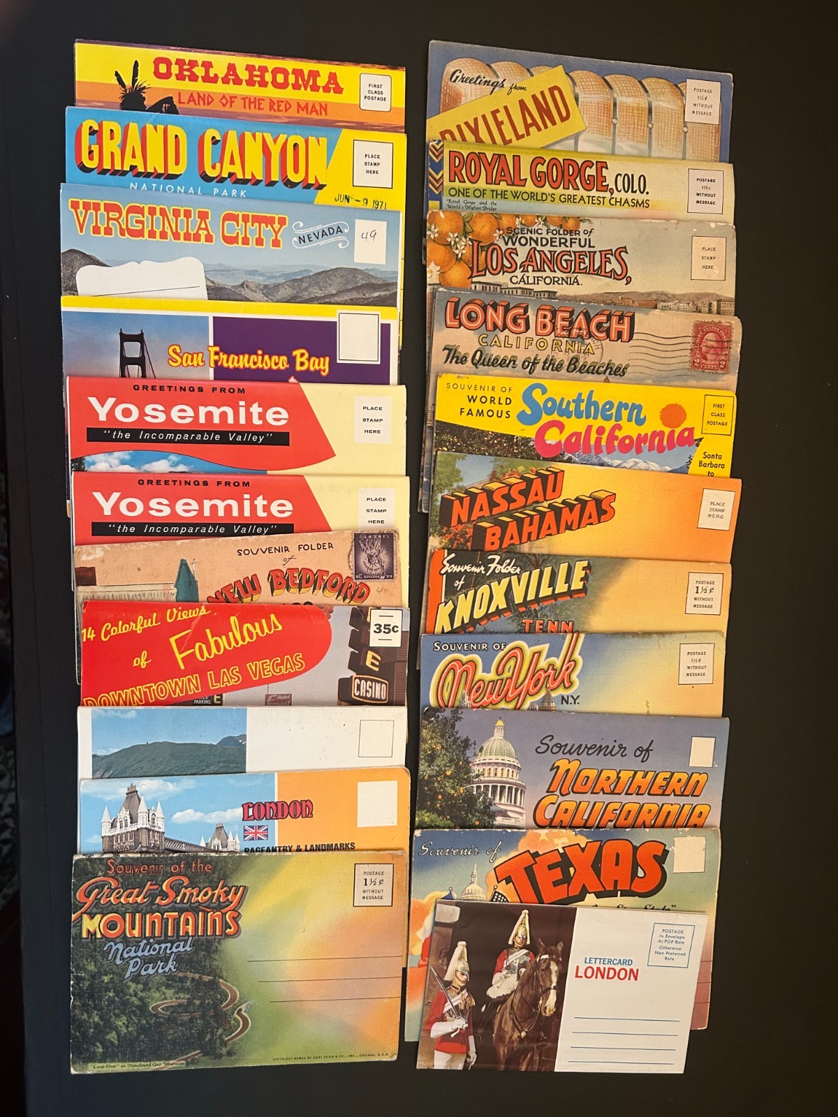 Huge Lot of 23 Vintage Souvenir Folders. Estate Sale. Posted & Unposted