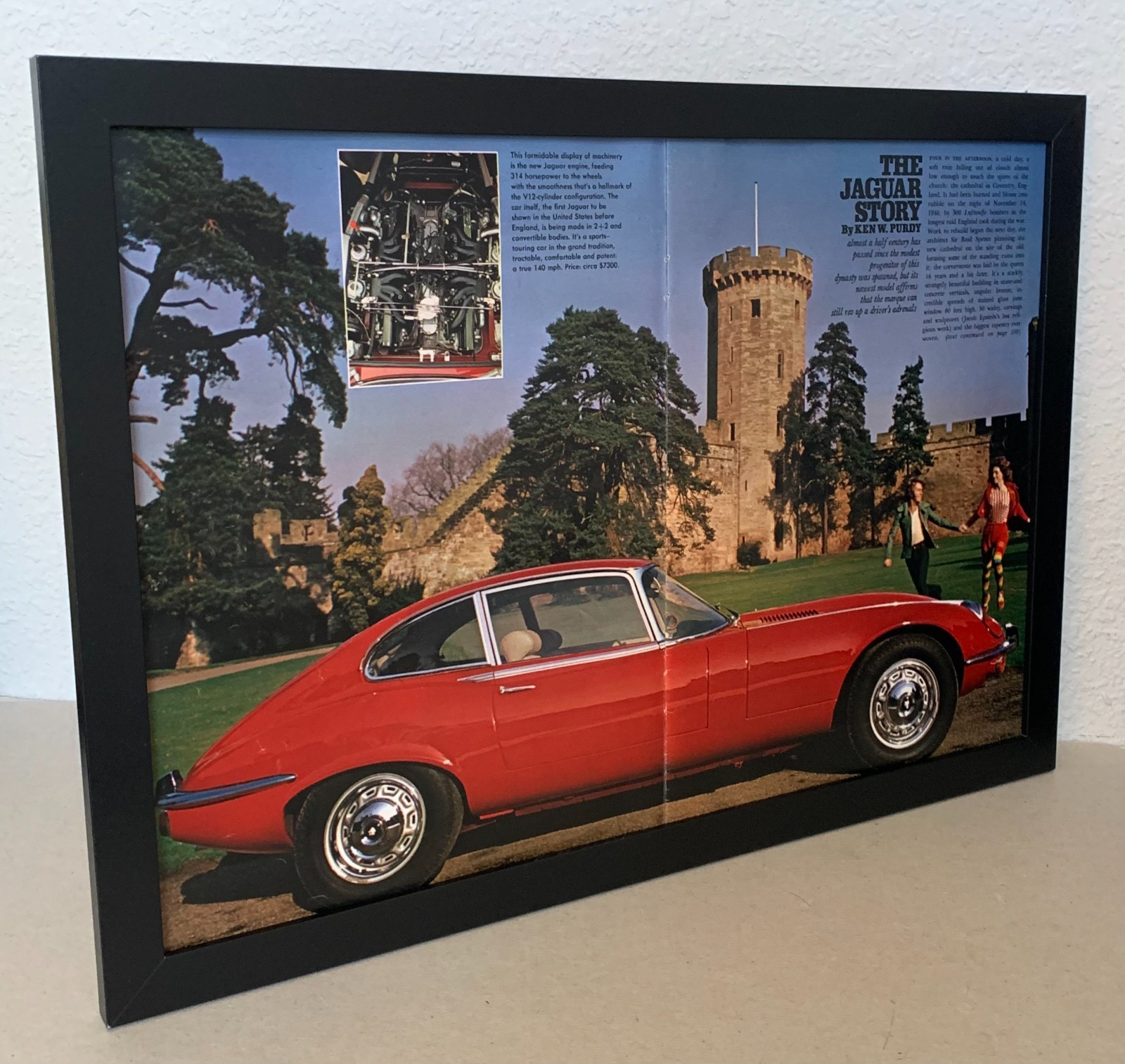 Jaguar photo spread - The Jaguar Story - Playboy 1971 - FRAMED - 