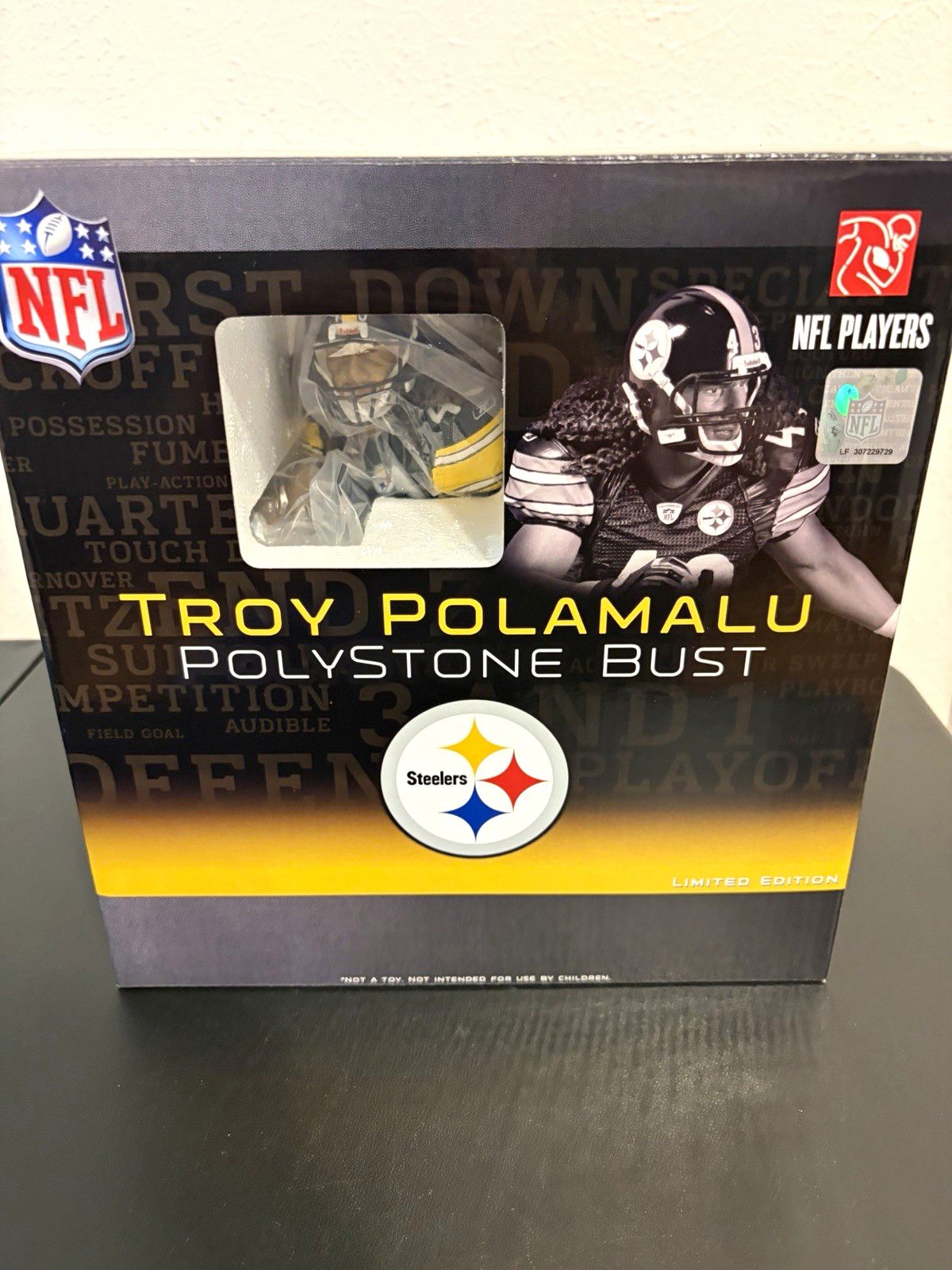 MVP Collection Troy Polamalu #43 Steelers Polystone Bust Limited Boxed