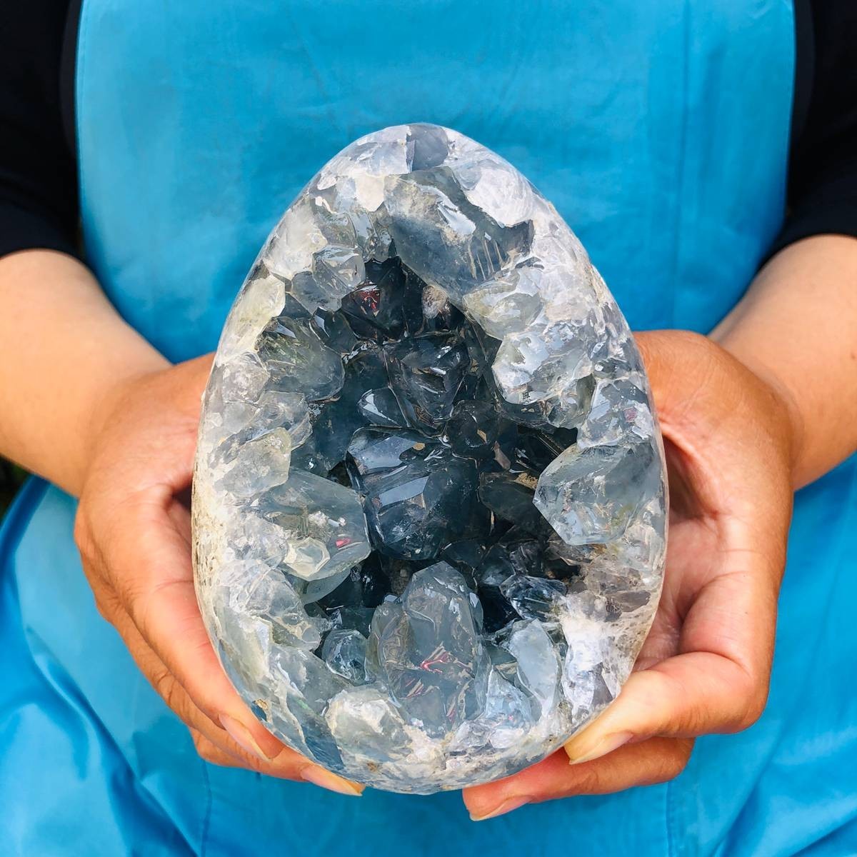3.8 LB Large Natural Celestite Geode Crystal Cluster Healing Specimen 4513