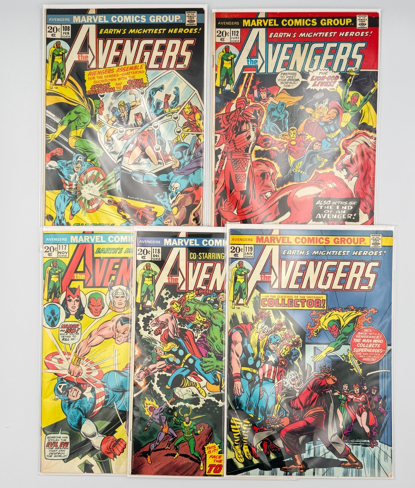 Avengers Lot 108 112 117 118 119 1st App Mantis Avengers Defenders War Marvel