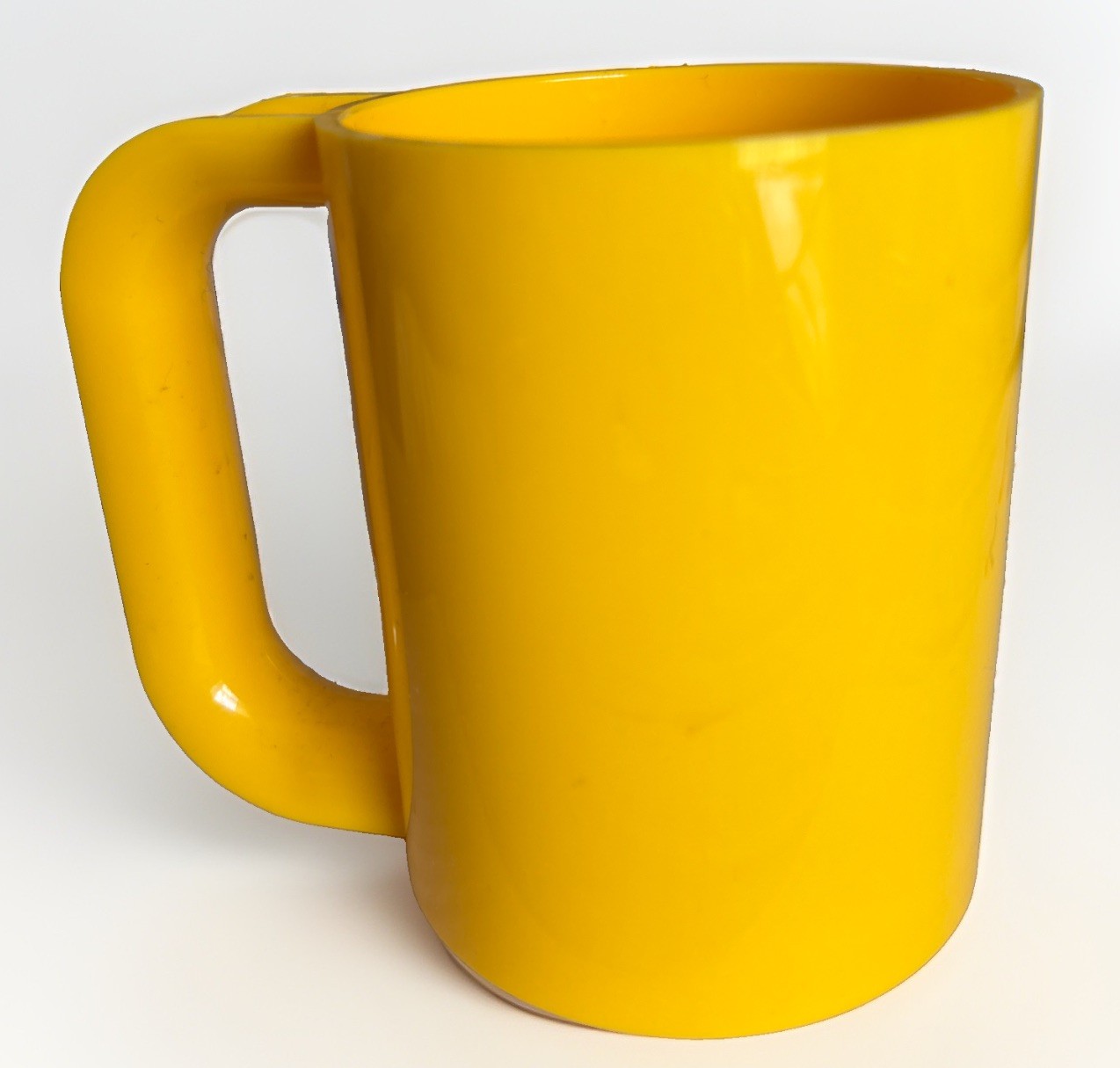 Vtg Heller Yellow Mug Massimo Vignelli Melamine Stacking Stamped on Base