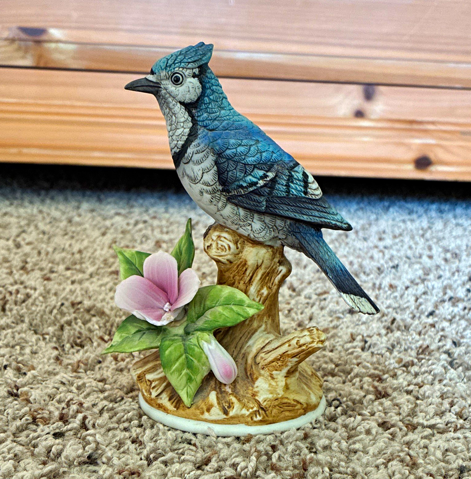 Andrea by Sadek Blue Jay Porcelain Bird Figurine Made in Japan