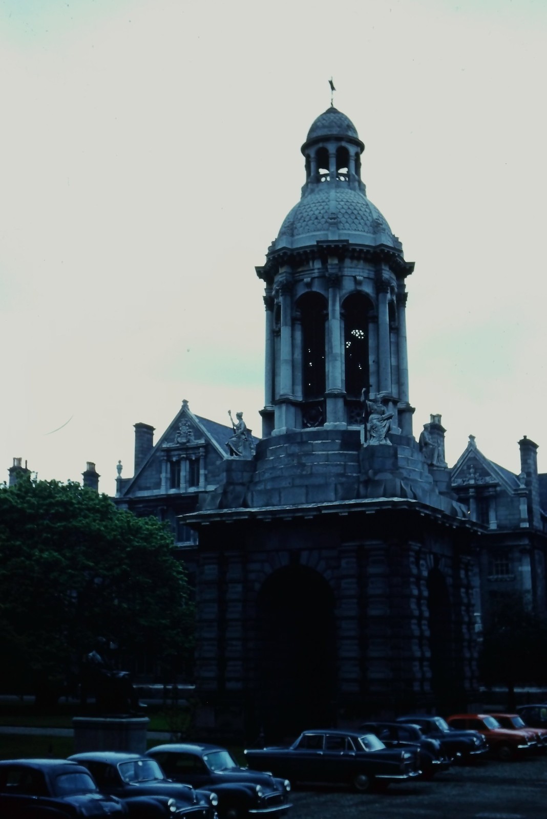 c1960's Ektachrome 35mm Slide Trinity College Dublin Campanile Ireland Cars
