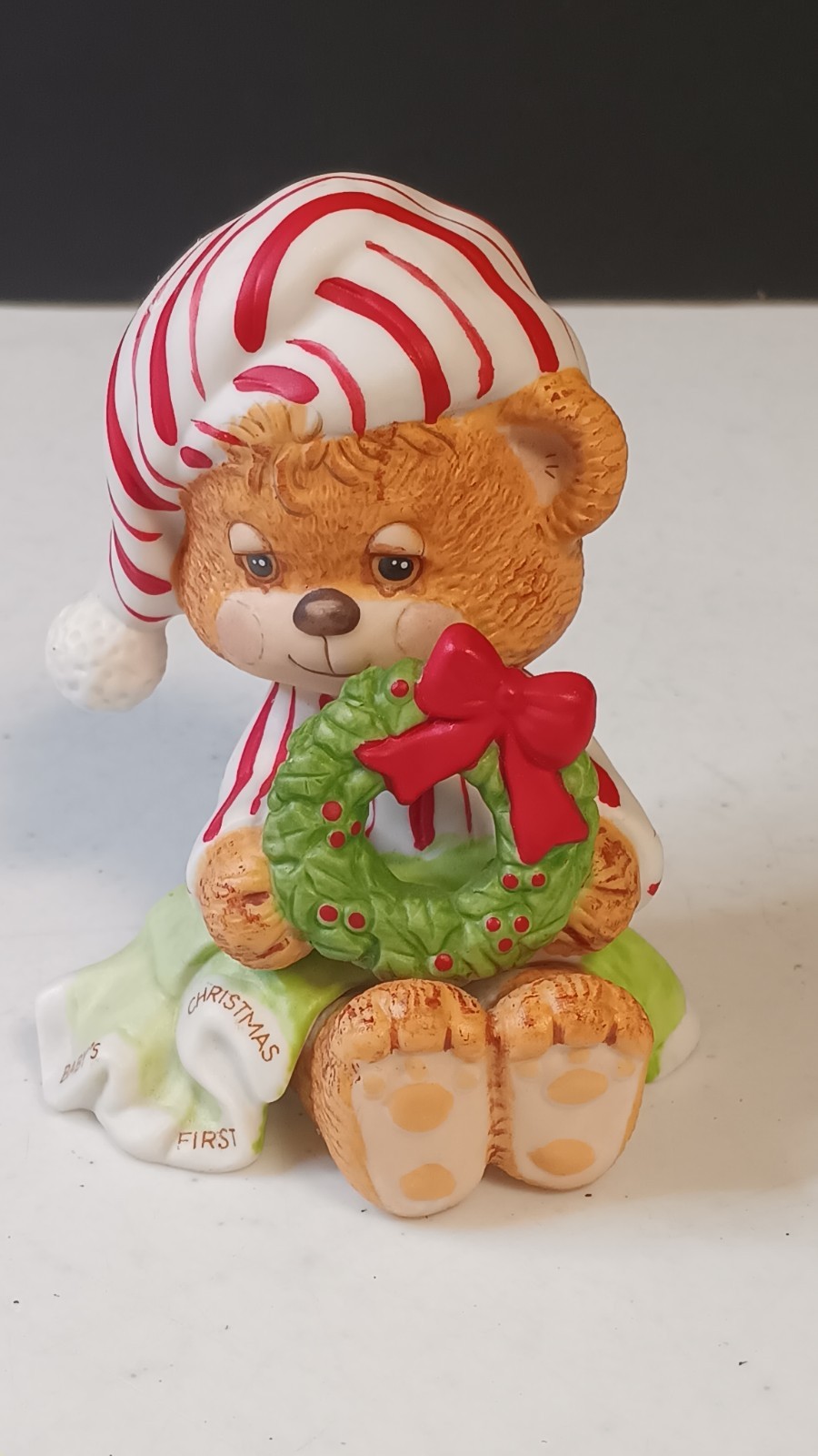 Vtge Teddy Beddy Bear 1984 Christmas Enesco Morgan Porcelain 3.5\