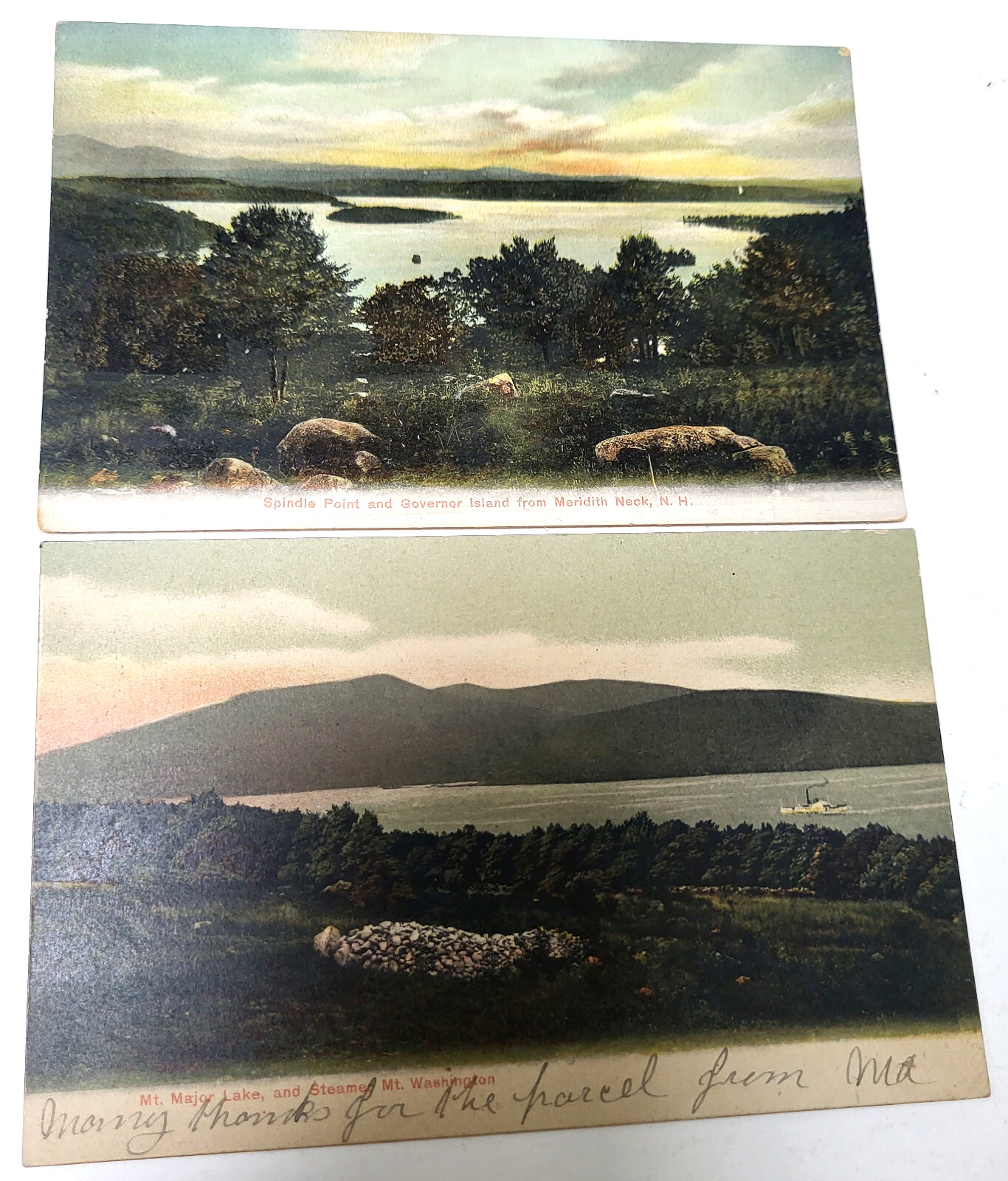 PR 1907 LAKE WINNEPESAUKEE MEREDITH NH PC Views GOVERNOR\'S ISLAND SPINDLE POINT