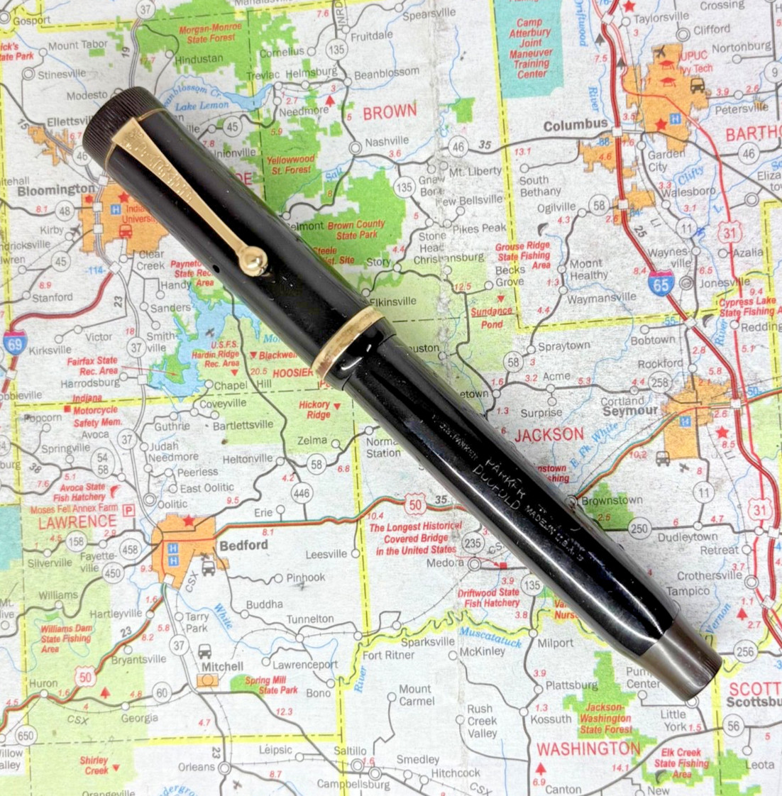 Vintage Parker Duofold Senior Fountain Pen, black w/ 14k gold nib - restored Vintage Parker Duofold Senior Fountain Pen, black w/ 14k gold nib - restored