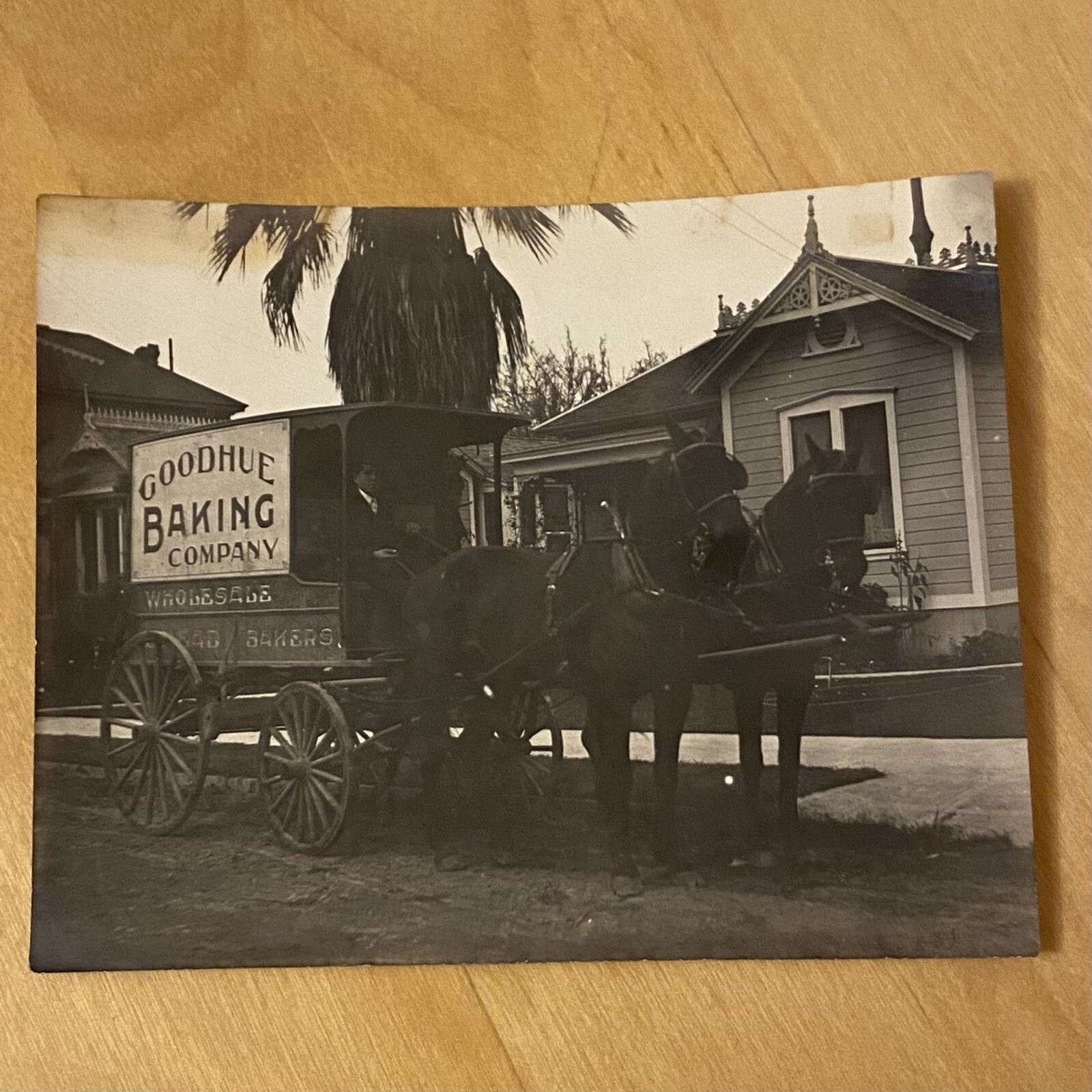 Original 1900s-1910s Photo Goodhue Baking Company Los Angeles Horse Wagon 
