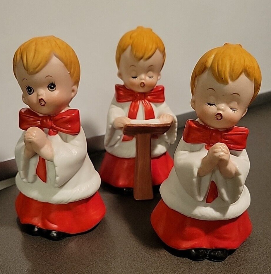 Christmas in July, Vintage Homco Porcelain Singing Choir Boys Carolers #5550