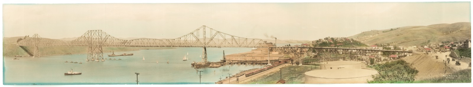 c. 1930 Panoramic Photo Crockett, Carquinez Bridge, Cal. and Hawaiian Sugar Co. c. 1930 Panoramic Photo Crockett, Carquinez Bridge, Cal. and Hawaiian Sugar Co.
