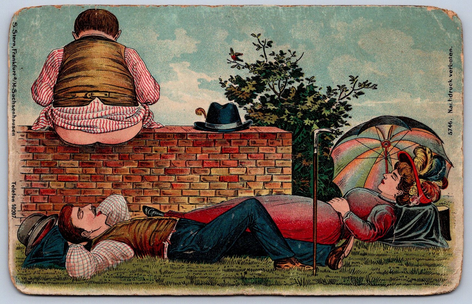K37/ Interesting Postcard c1910 Comic Man Butt Pooping in Mouth 266