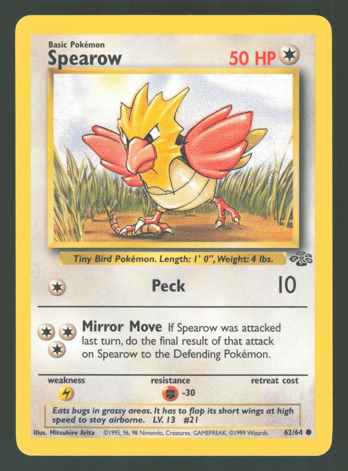 English LP Spearow 62/64 JU Unlimited Pokemon Jungle