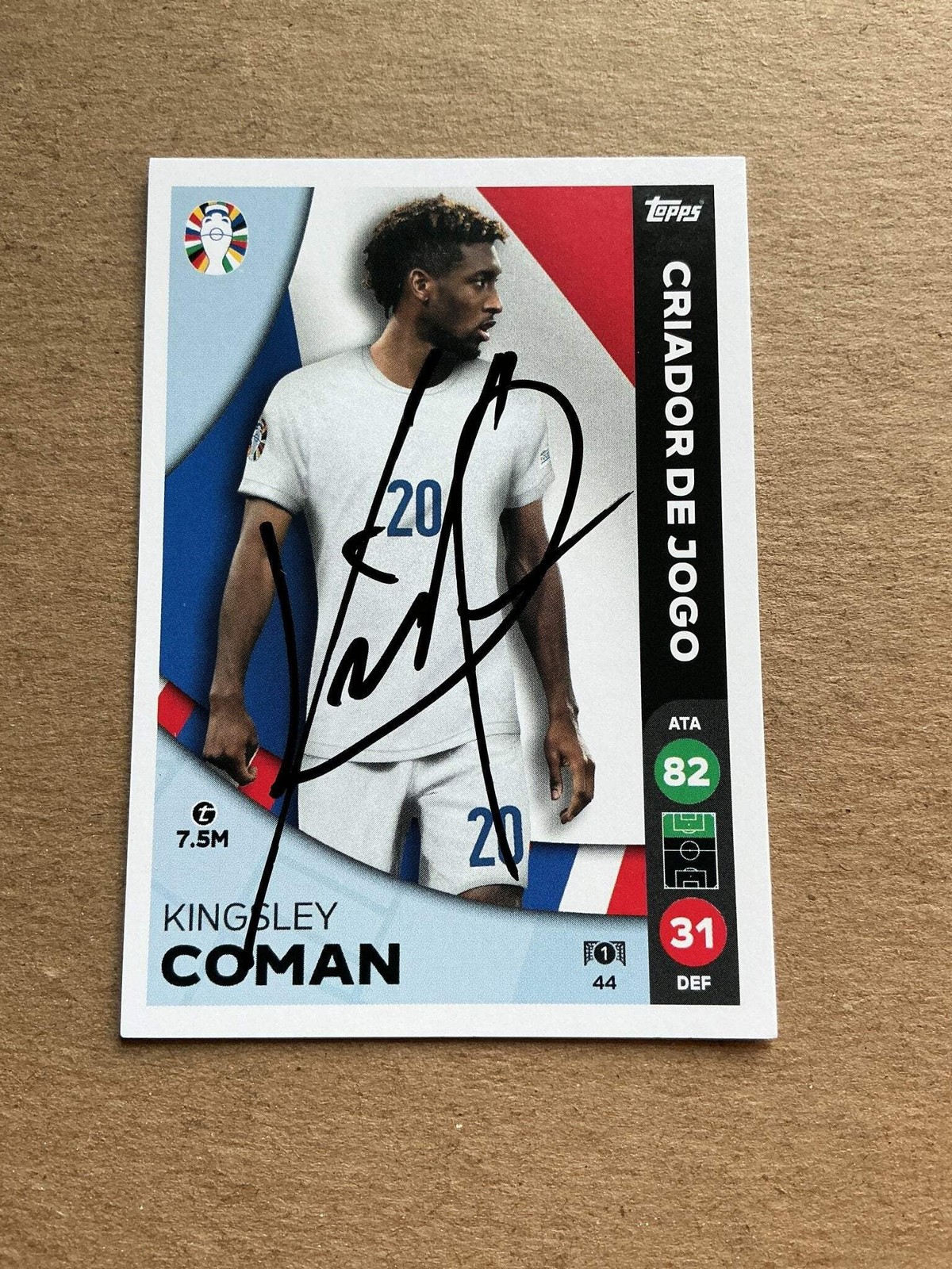 Kingsley Coman, France 🇫🇷 UEFA Euro 2024 Topps hand signed