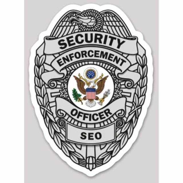 Security Enforcement Officer SEO 3x4 Reflective Vinyl Sticker Decal Badge
