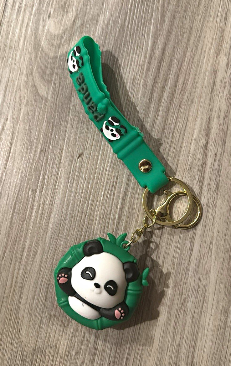 6pieces Starbucks Green Wristlet Keychain with Bear Charm & Logo