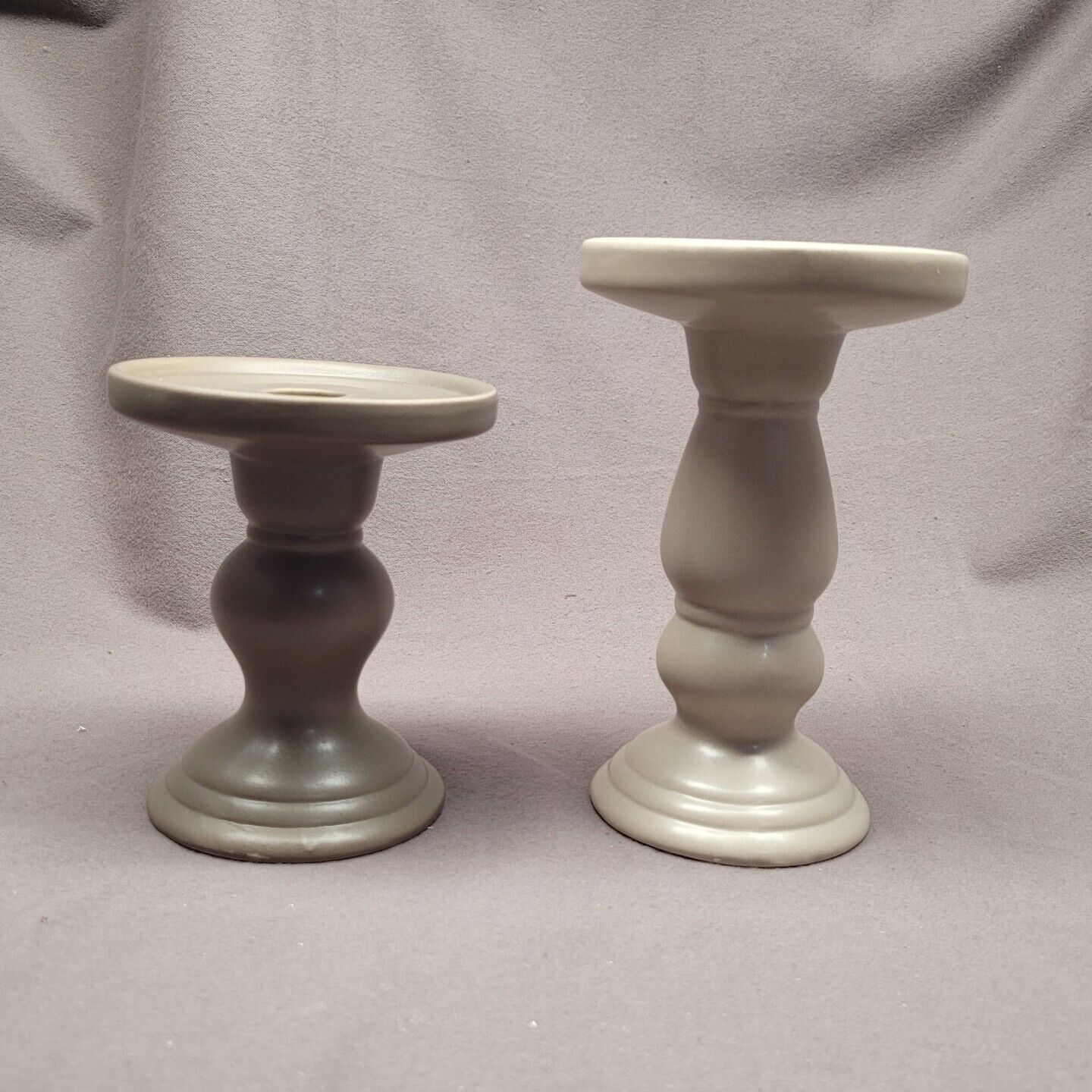 2 In 1 Ceramic Candle Or Candlestick Holders Set Of 2 Neutral Avon Winter soft 