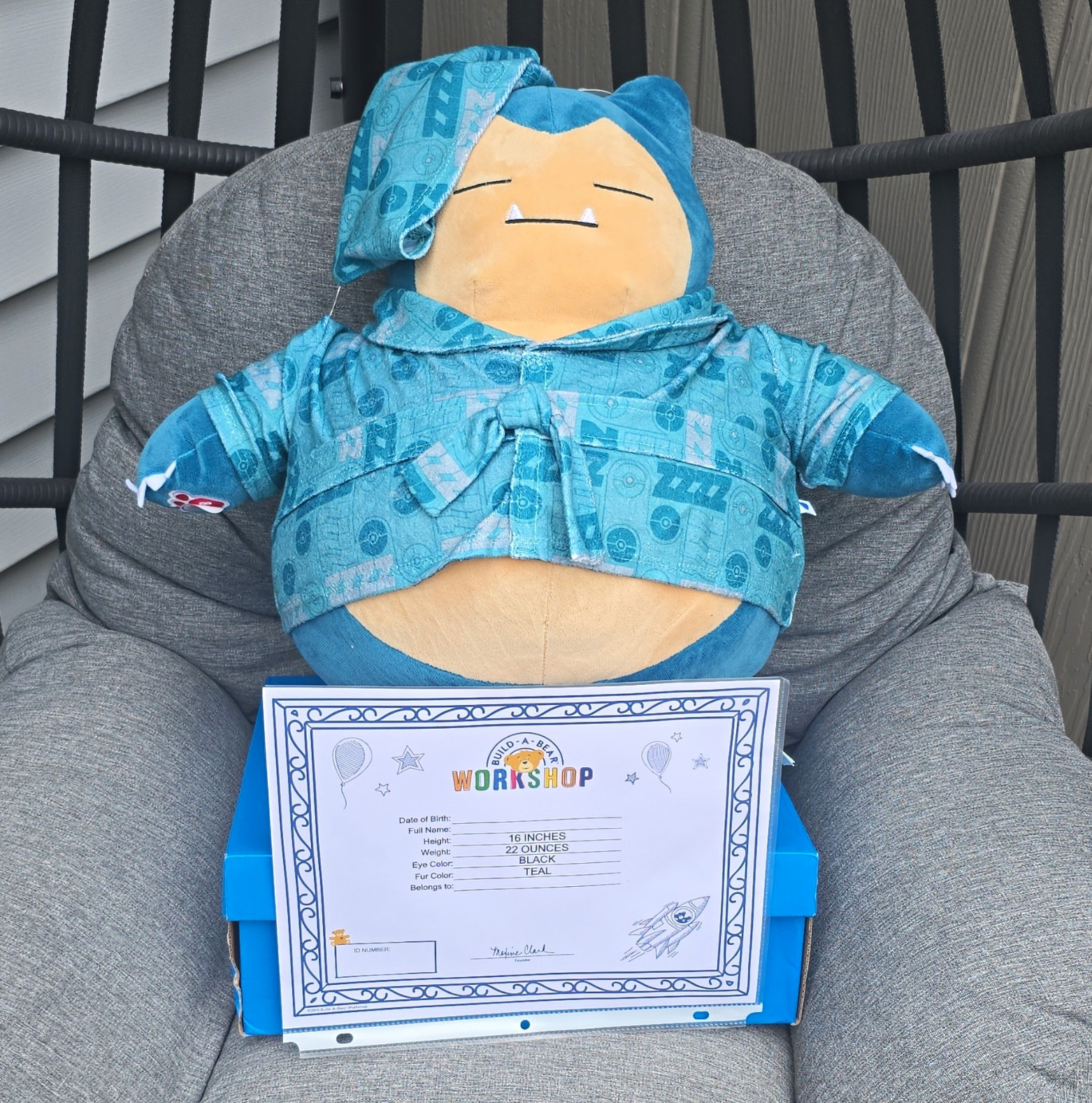 Build-A-Bear Workshop Pokémon Snorlax Plush w/ Pajamas, Label, 16 in