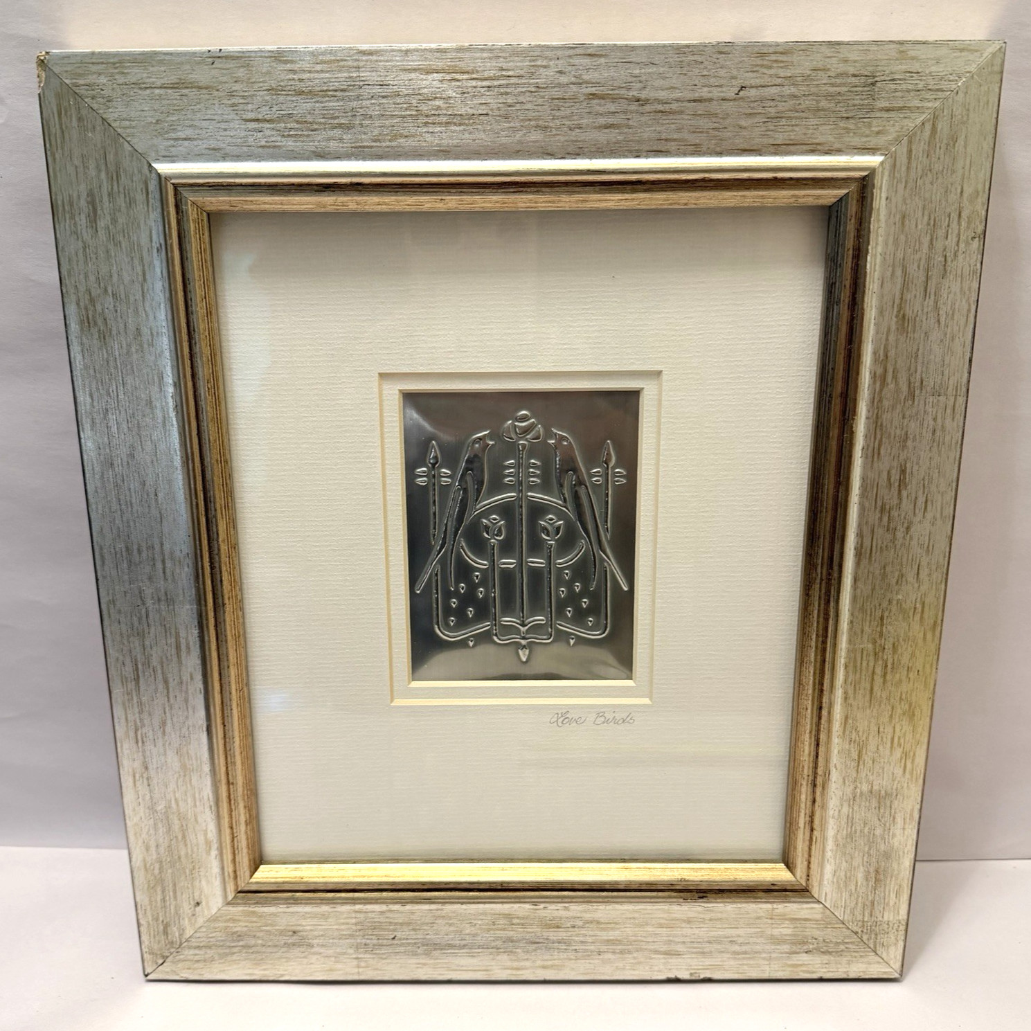 Original Pewter Love Birds Framed Panel Art Linda Kerr Designs Scotland VTG MCM Original Pewter Love Birds Framed Panel Art Linda Kerr Designs Scotland VTG MCM