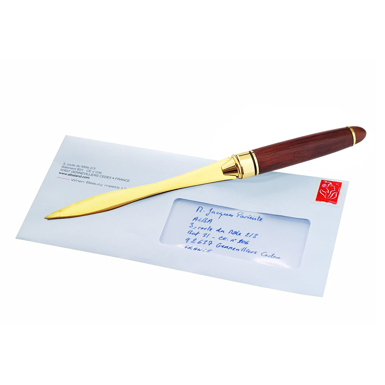 Wood Handle Letter Opener Stainless Steel Envelope Slitter Cut Paper Knives