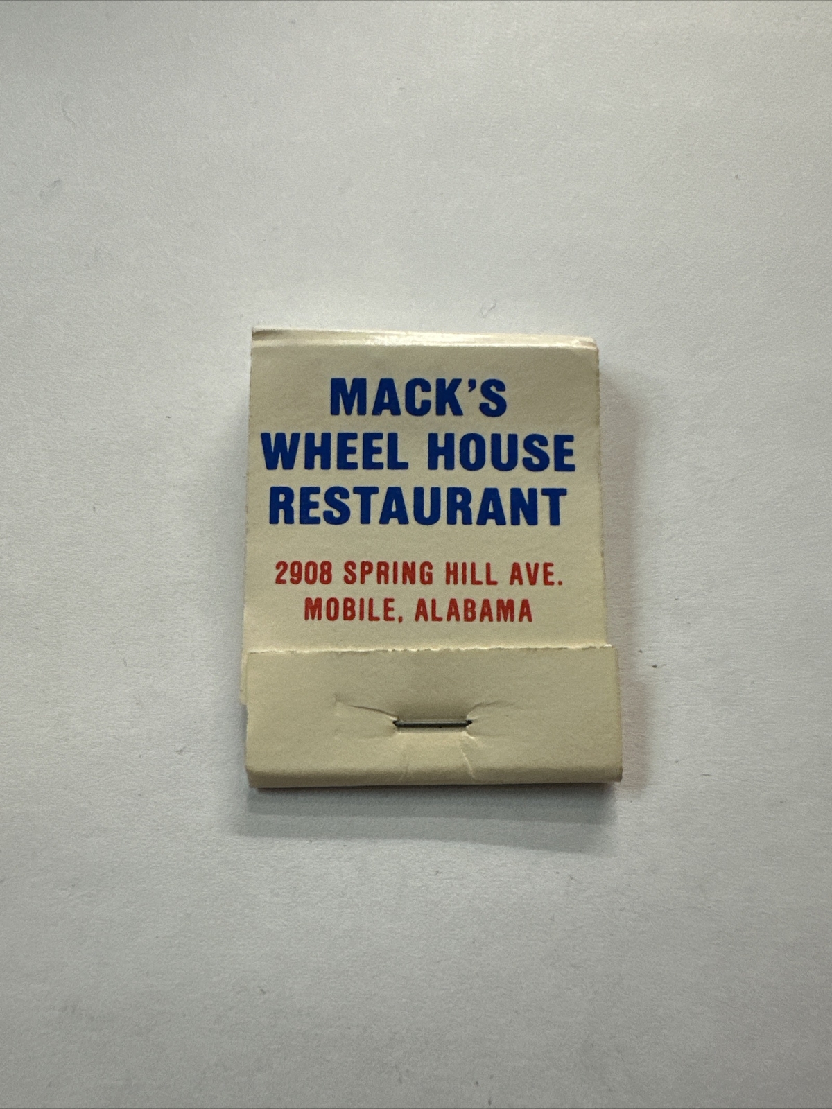 Mack\'s Wheel House restaurant Mobile Alabama Matchbook Mack\'s Wheel House restaurant Mobile Alabama Matchbook