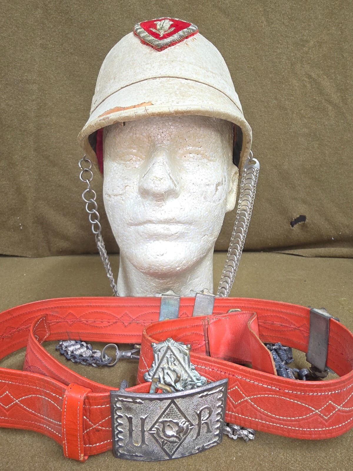 Antique Knights of Pythias Helmet and Sword Belt