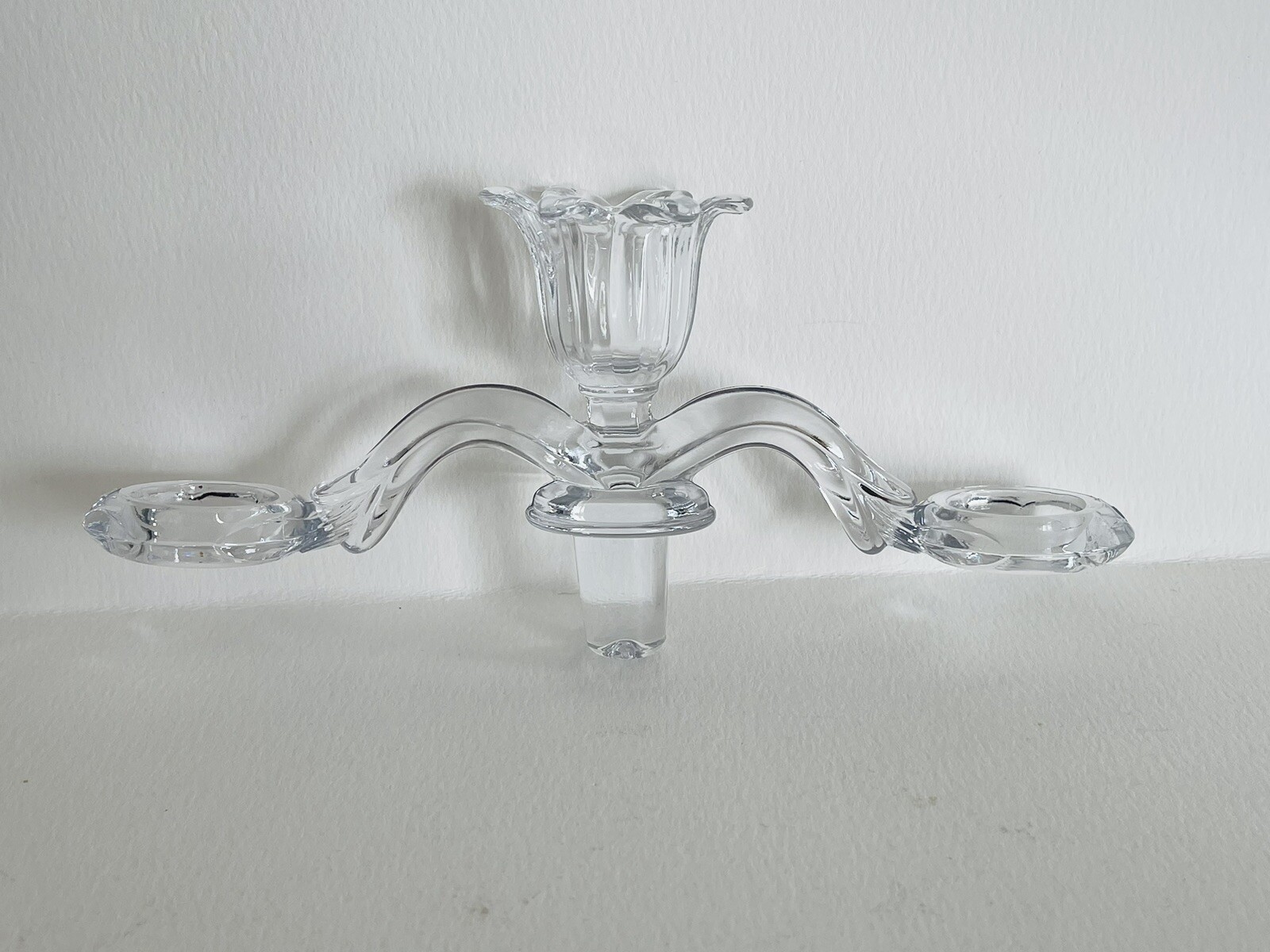 Cambridge Glass Double Vase Arm Candleholder 9”