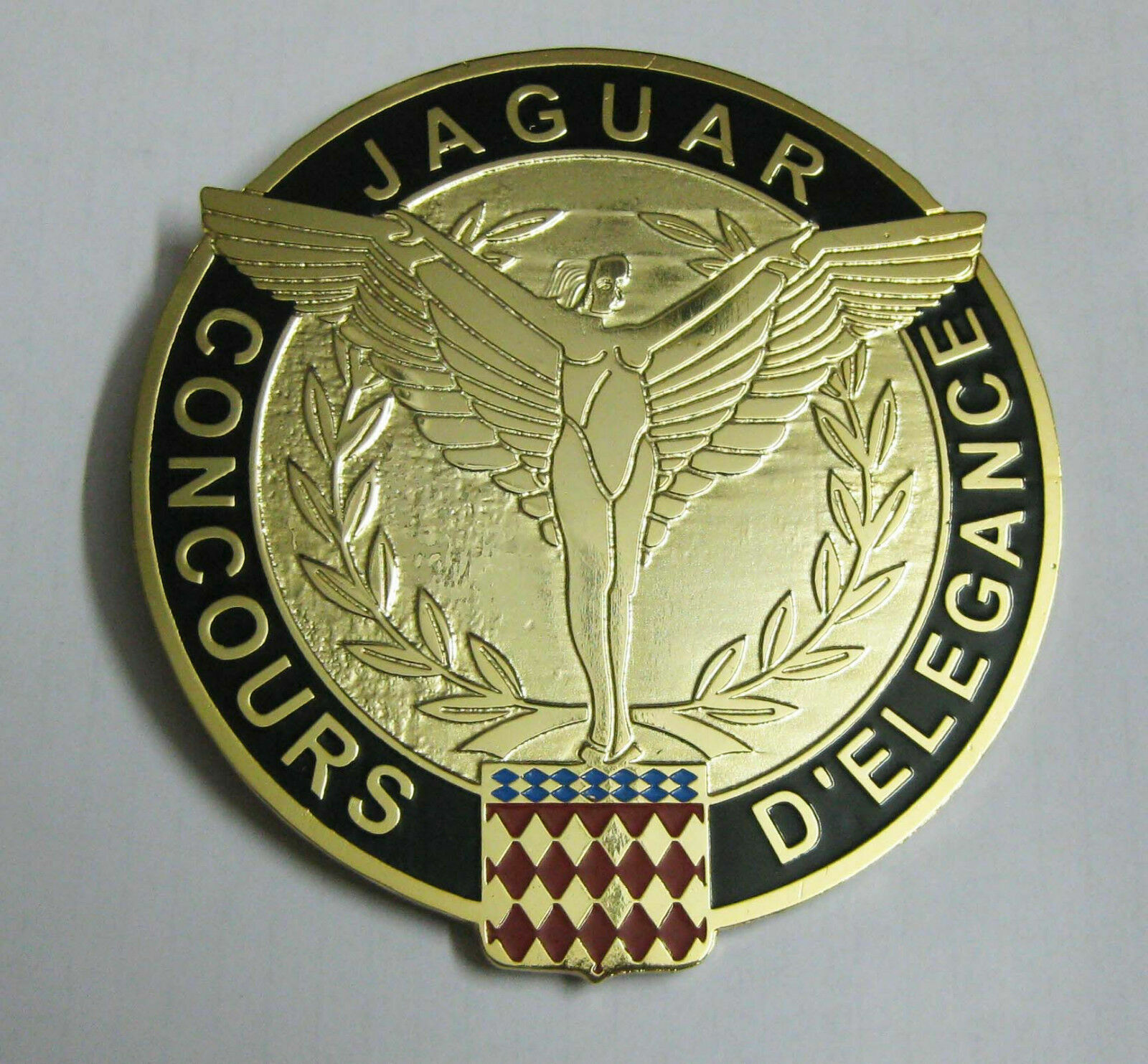 JAGUAR CONCOUR DE ELEGANCE CAR GRILL BADGE EMBLEM LOGOS METAL ENAMLED