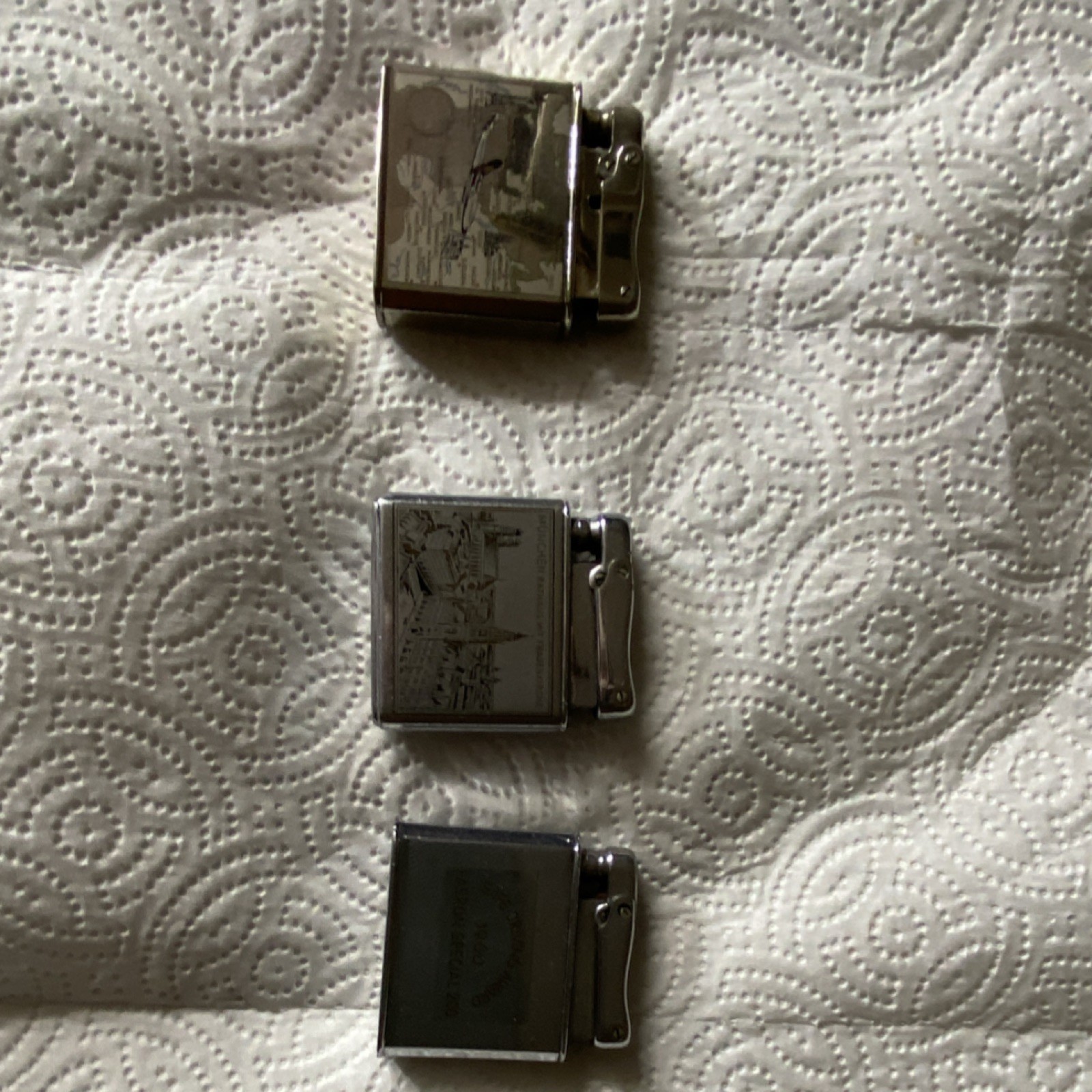 Vintage   Lot of 3 ibelo monopol Collectible Pocket Lighters