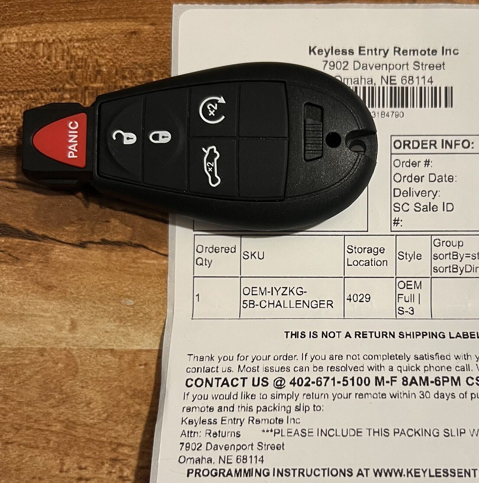 New OEM Dodge Challenger 2011-13 Remote Fob W/ Uncut Blade 4 Button