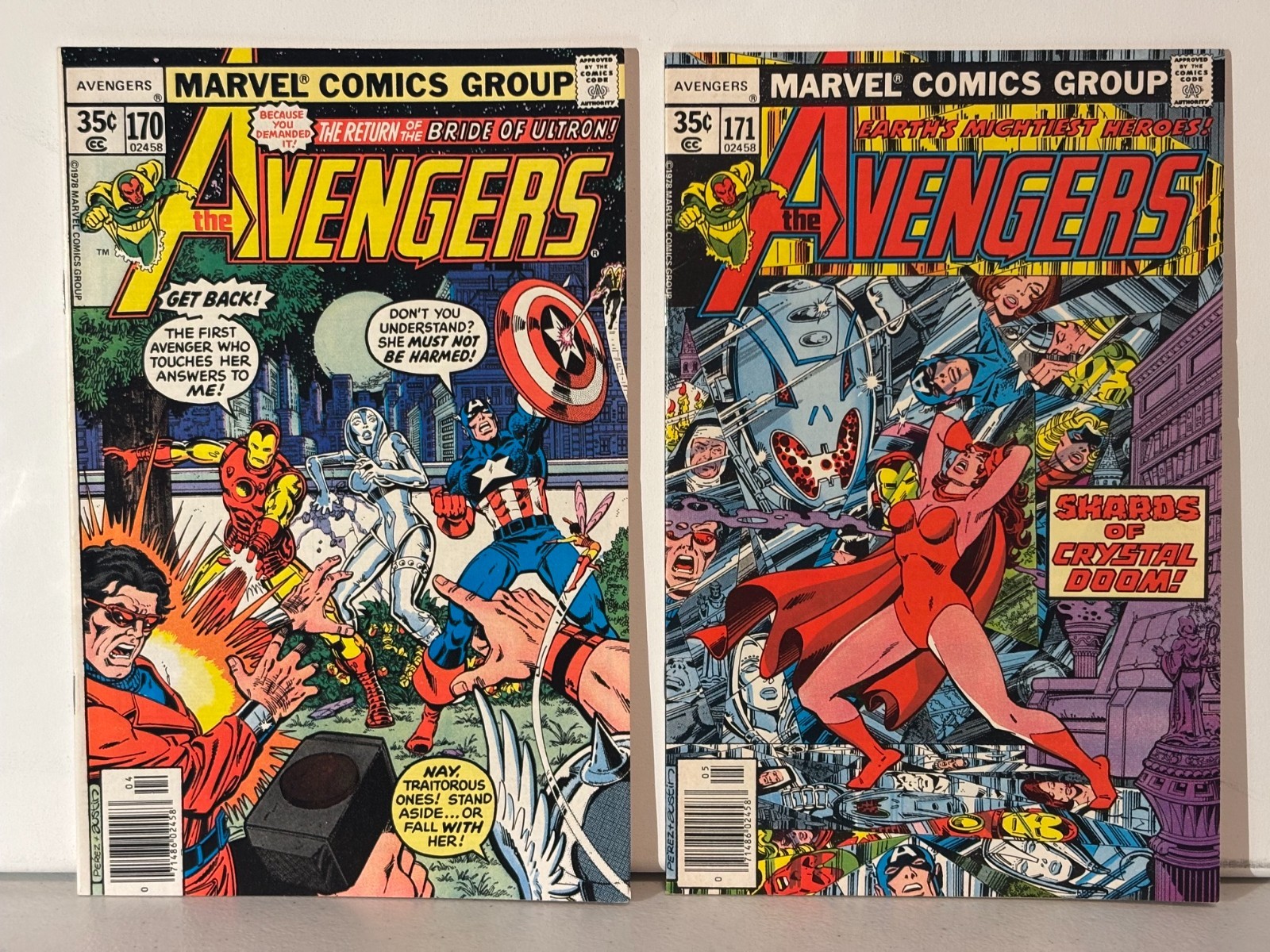 AVENGERS #170 and #171 - Marvel 1978 - Jim Shooter - George Perez - VF/NM