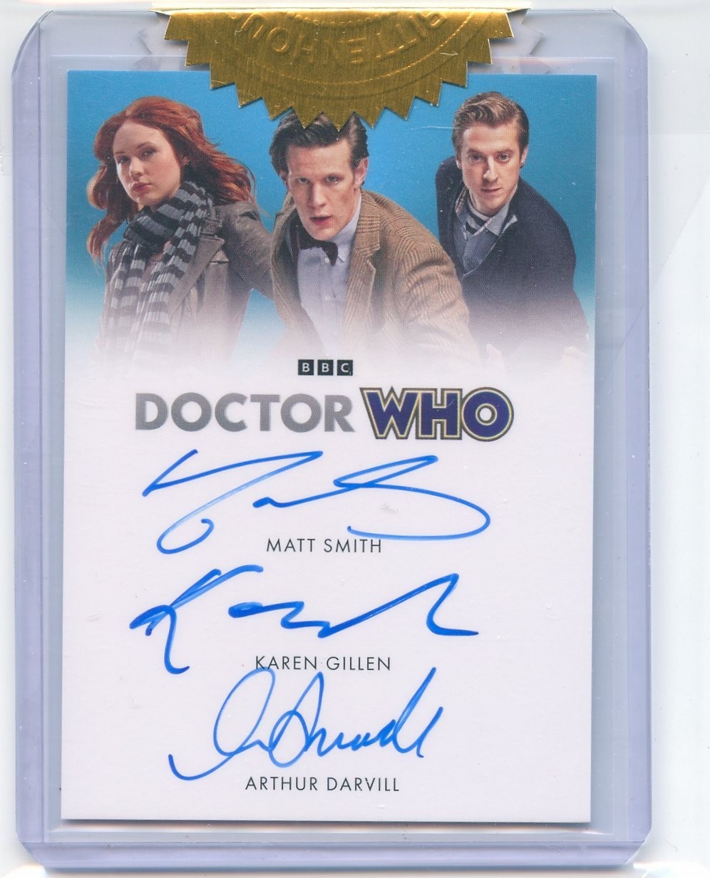 RARE VHTF Doctor Who S5-7 Triple Auto Matt Smith, Karen Gillan & Arthur Darvill