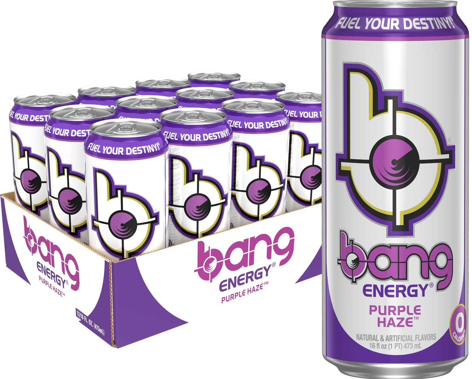 Bang Energy Purple Haze, Sugar-Free 16 Fl Oz (Pack of 12), Bang Energy Purple Haze, Sugar-Free 16 Fl Oz (Pack of 12),