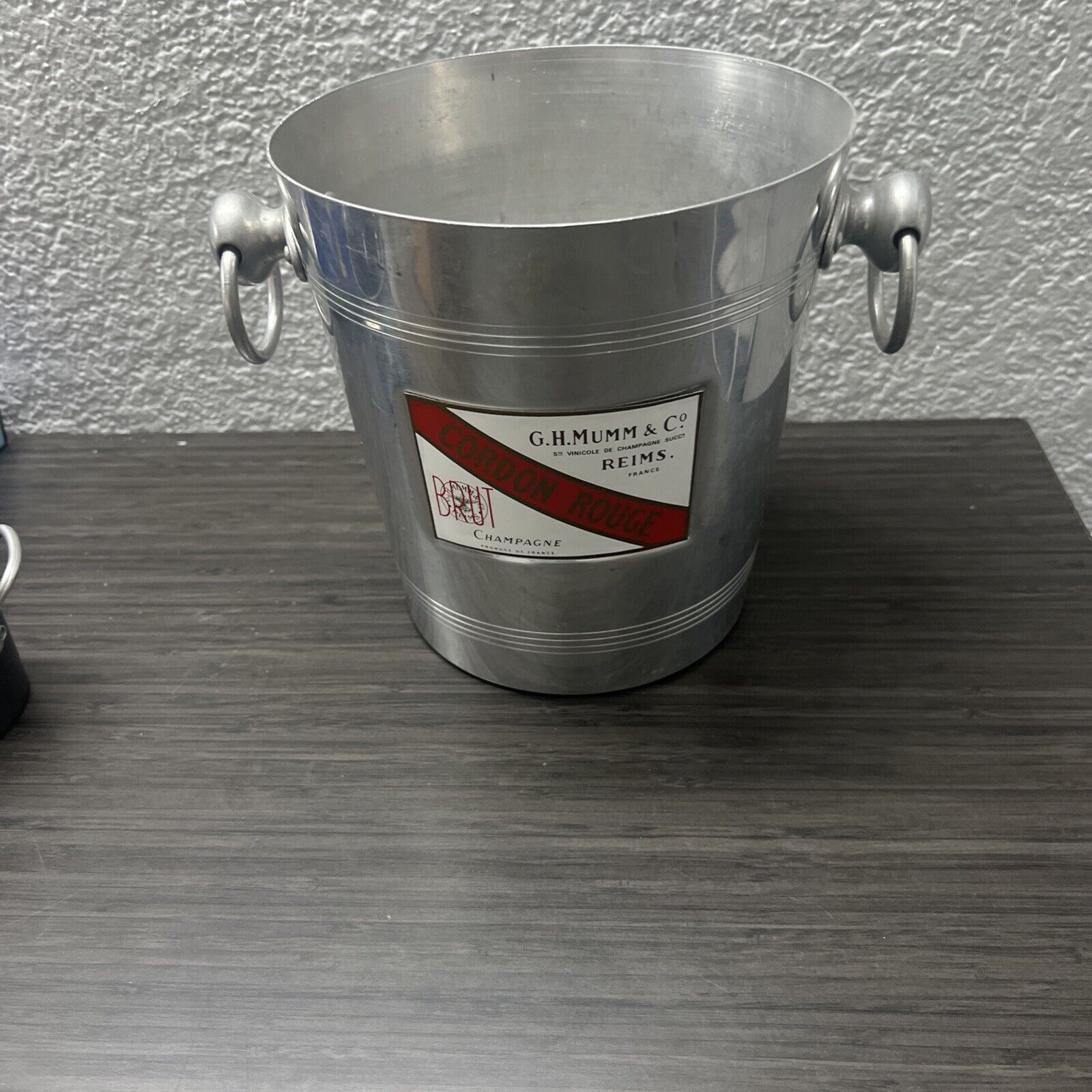 G.H. Mumm  Co Cordon Rouge Champagne Ice Bucket, Reims France