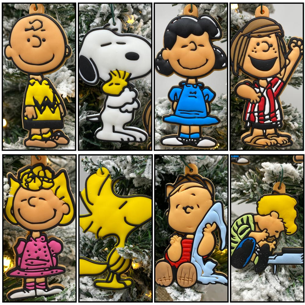 Charlie Brown Christmas Ornament 8 Piece Set Featuring Snoopy Peanuts