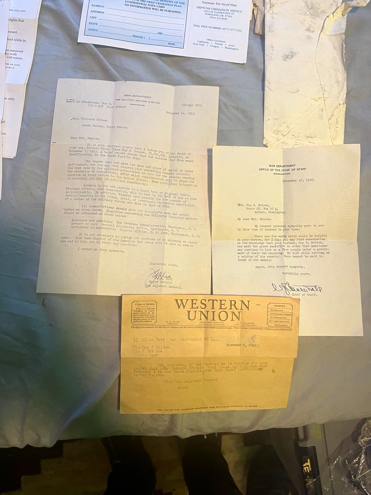 WWII KIA Casualty Document Archive Group Marshall Signature Telegram 33 Pcs WWII KIA Casualty Document Archive Group Marshall Signature Telegram 33 Pcs