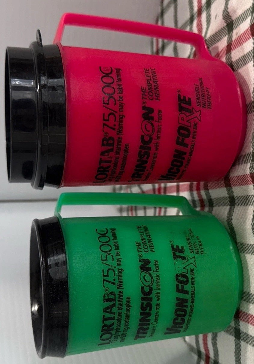 (2) Lortab 7.5/500C Drug Aladdin Insulated Cups “May Be Habit Forming” (2) Lortab 7.5/500C Drug Aladdin Insulated Cups “May Be Habit Forming”