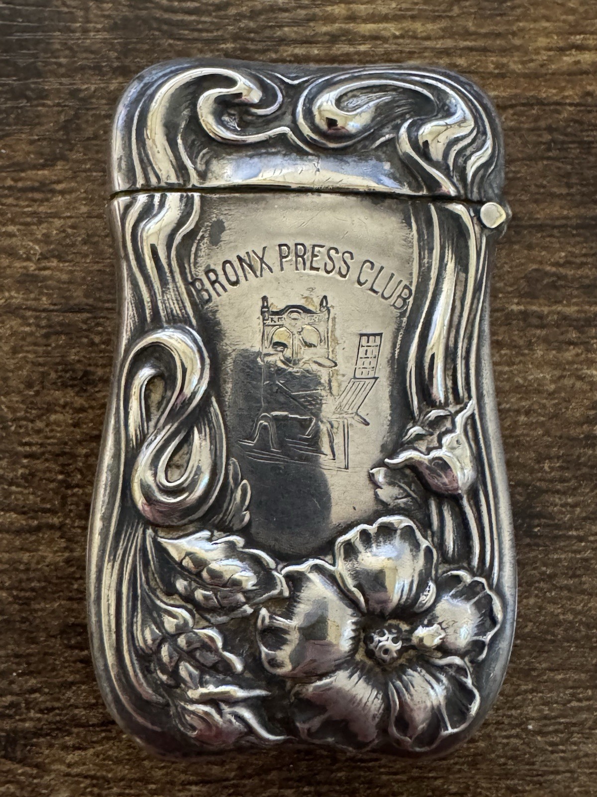 Antique Match Safe - Bronx NYC Press Club 1905 First Annual Banquet